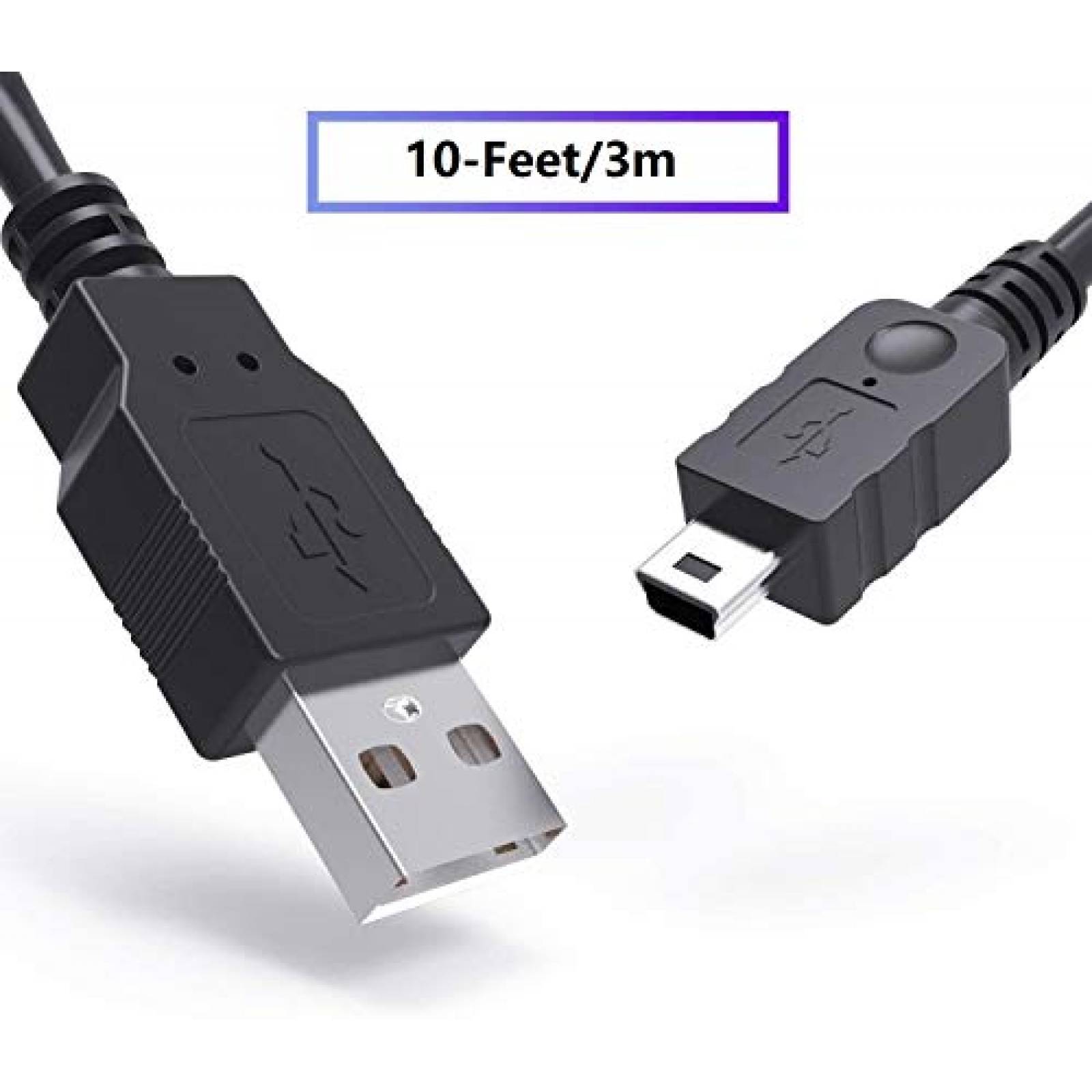 Cable USB Ancable de 10 Pies para Microfono Blue Yeti -Negro