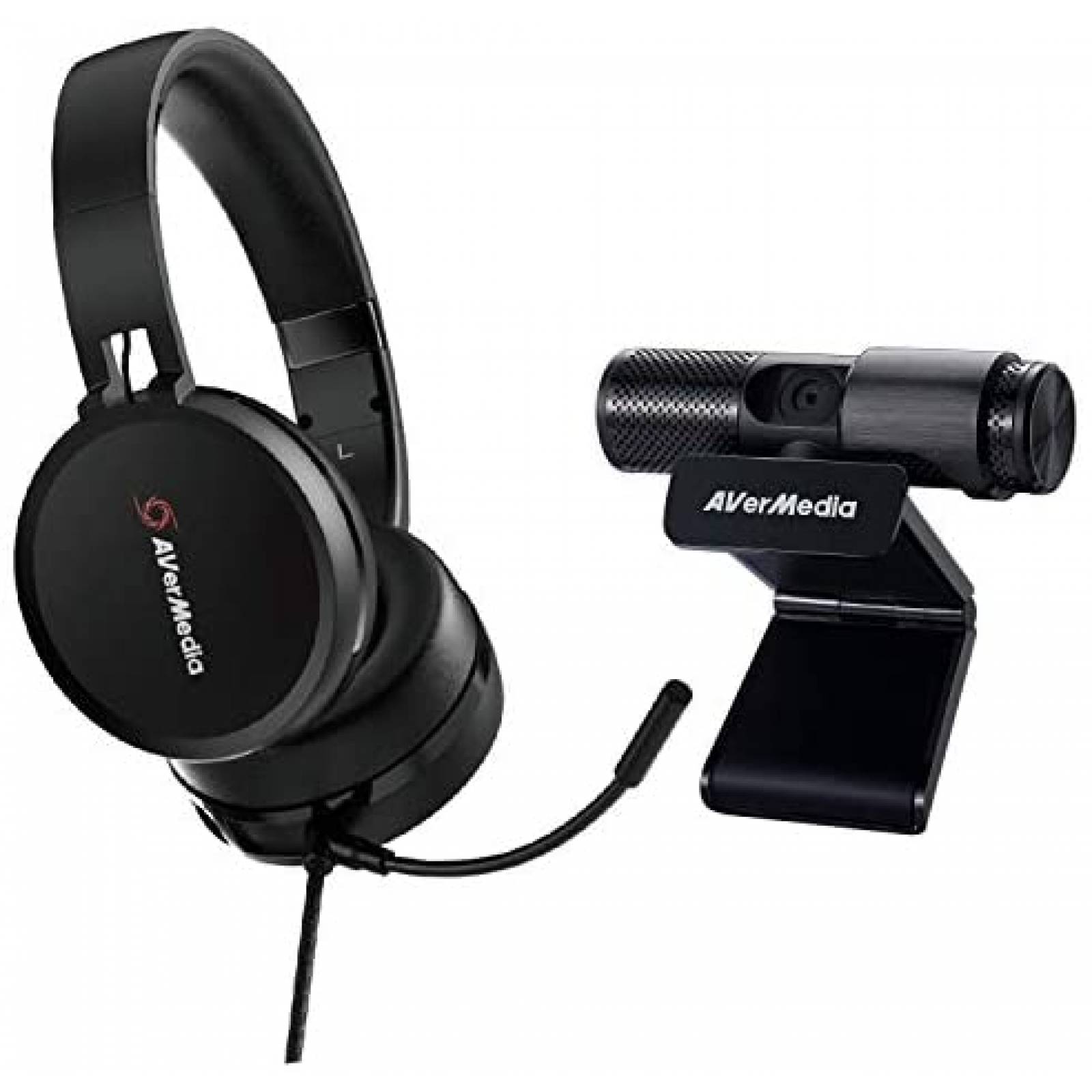Camara Web AVerMedia Incluye Audifonos Gamer -Negro