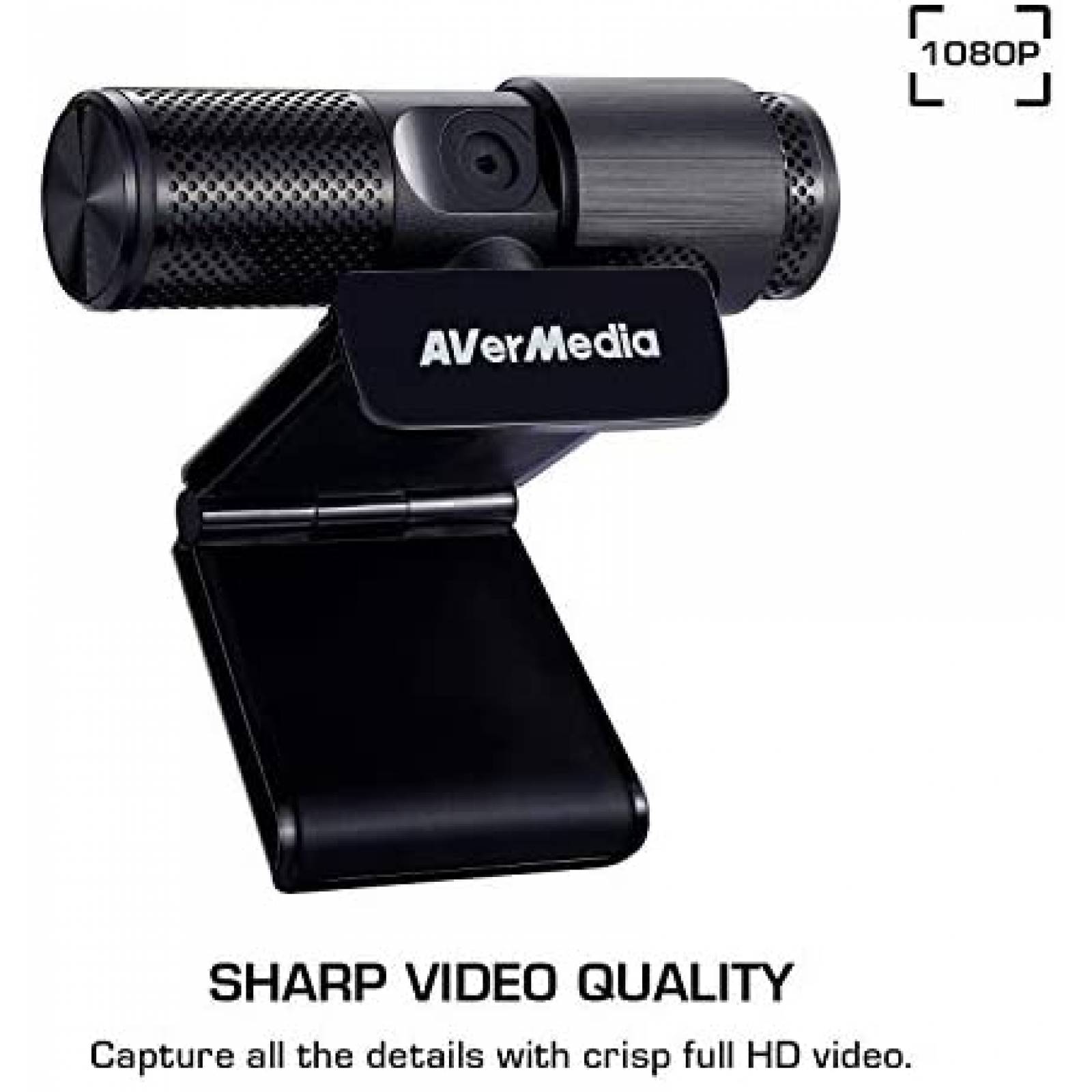 Camara Web AVerMedia Incluye Audifonos Gamer -Negro