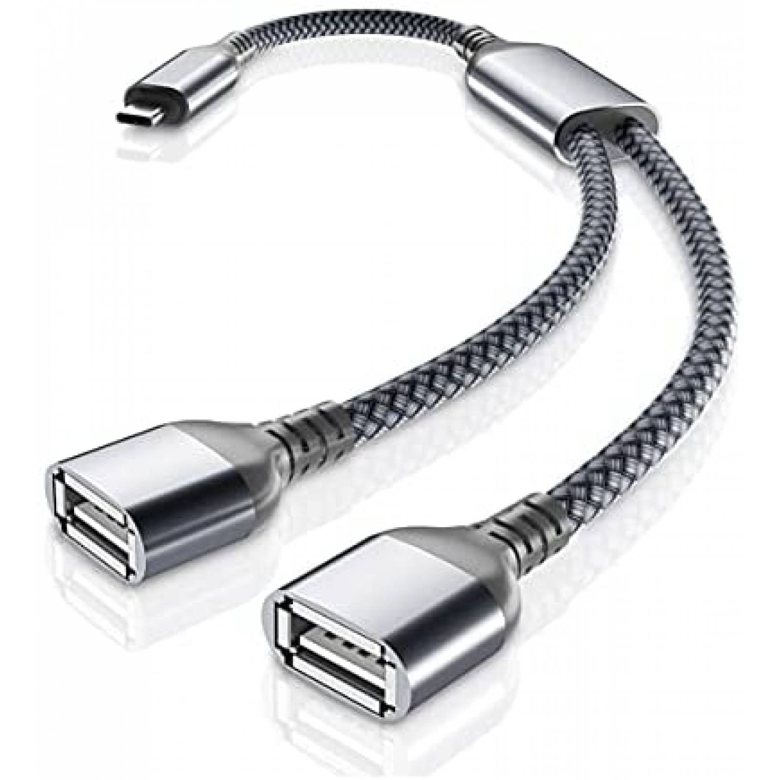 Adaptador de cable USB C Basesailor macho a doble USB hembra