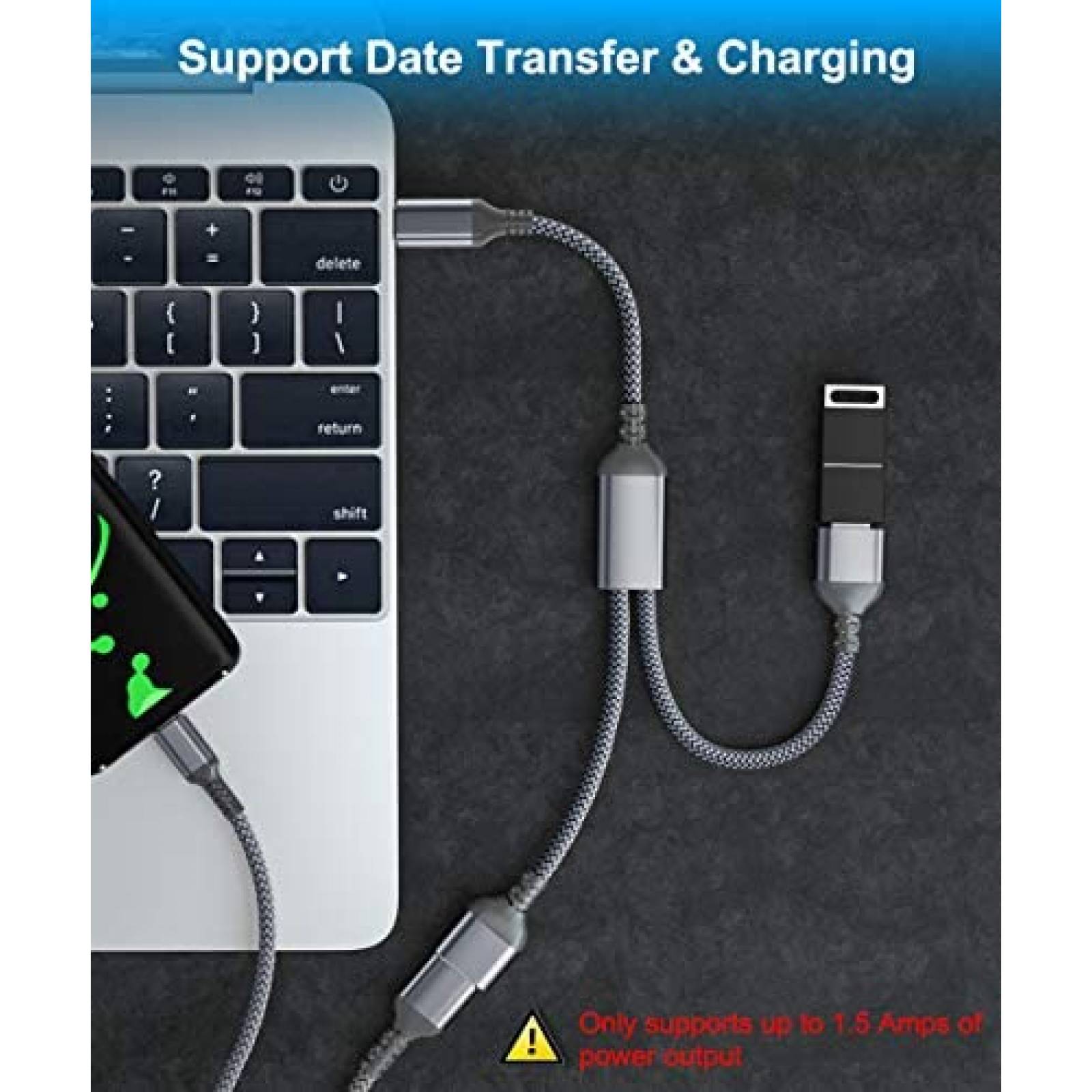 Adaptador de cable USB C Basesailor macho a doble USB hembra