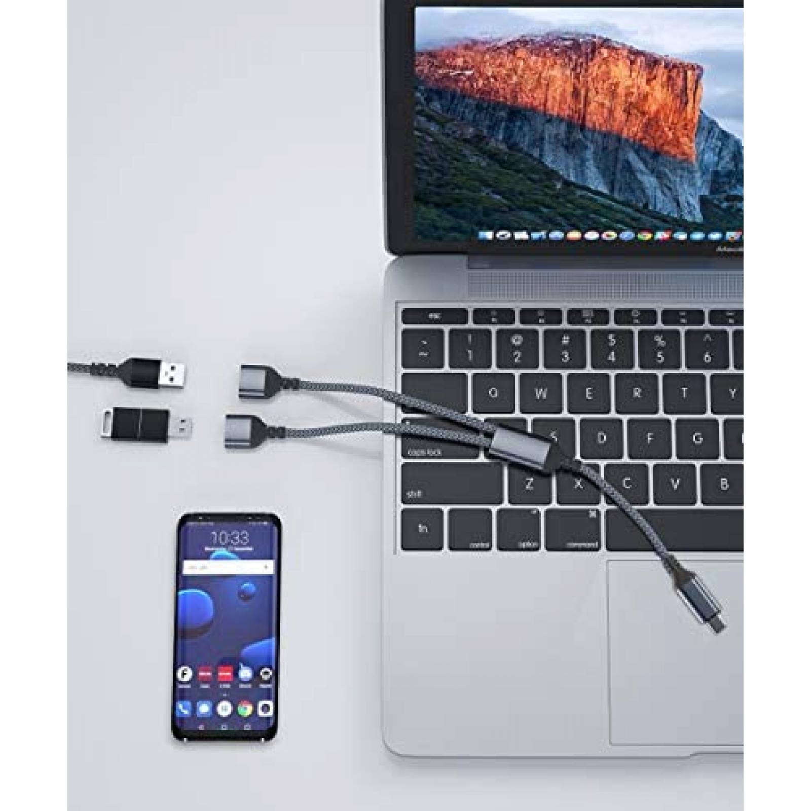 Adaptador de cable USB C Basesailor macho a doble USB hembra