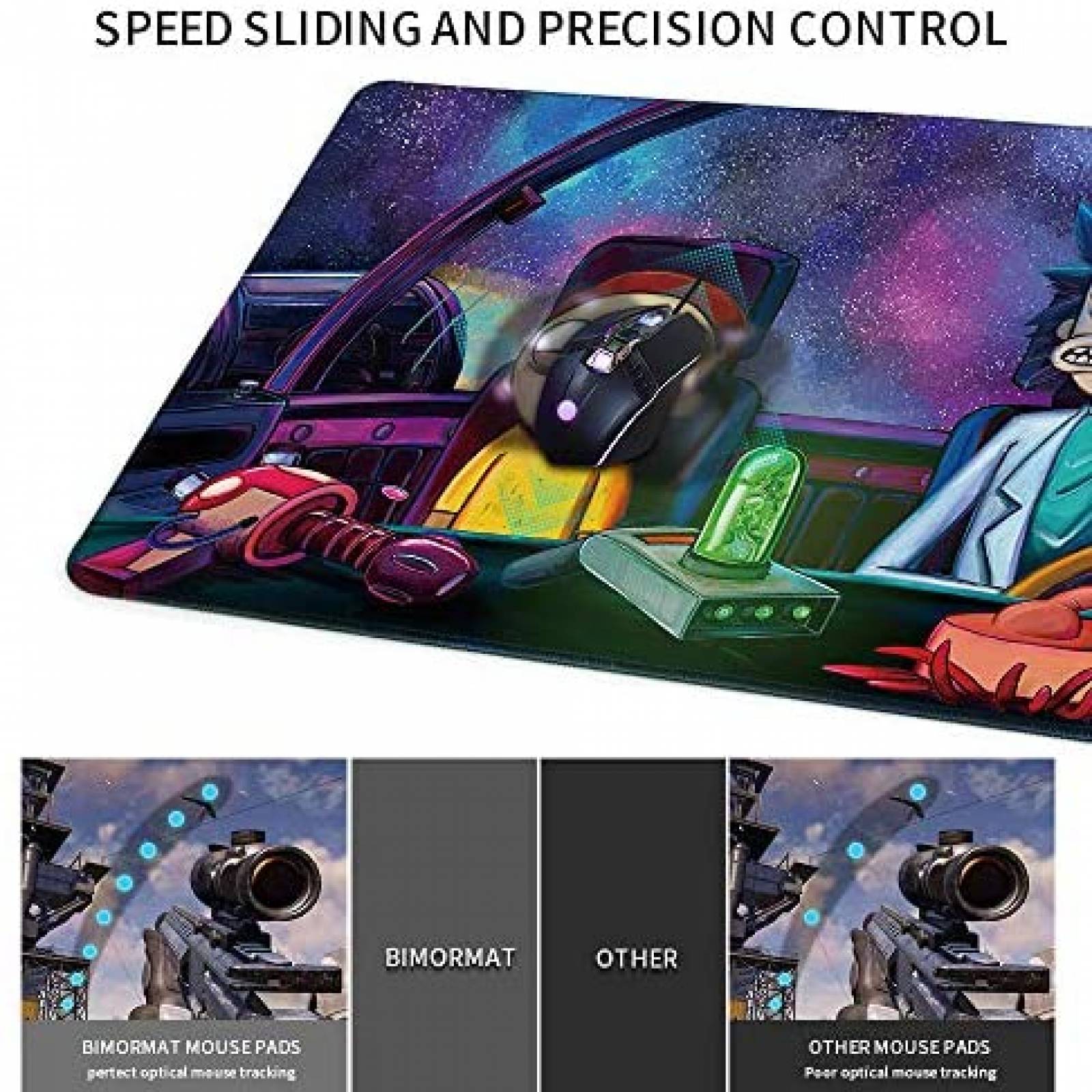 Alfombrilla De Mouse Bimormat XXL Diseo Rick Y Morty -Azul