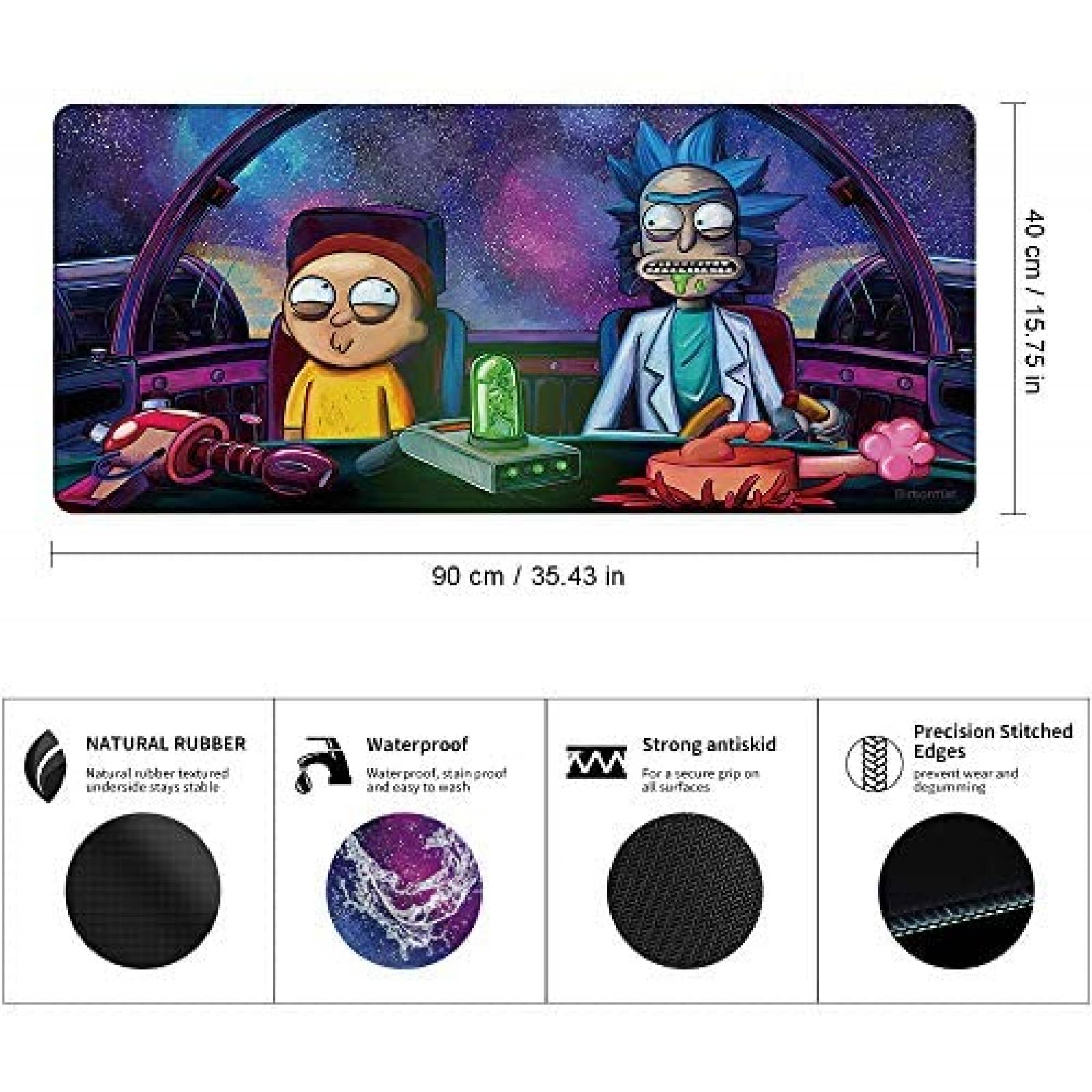 Alfombrilla De Mouse Bimormat XXL Diseo Rick Y Morty -Azul