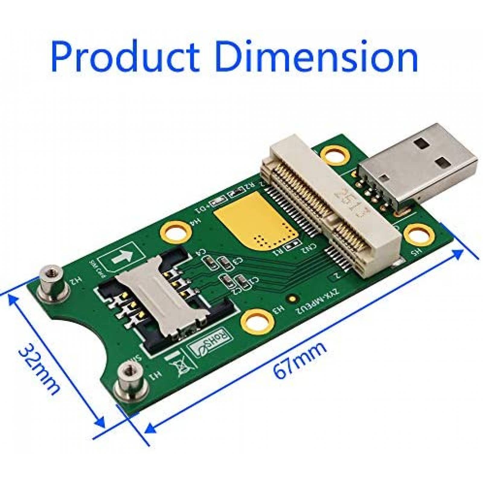 Adaptador BQZYX+ Mini PCIe a USB con Ranura para Tarjeta SIM
