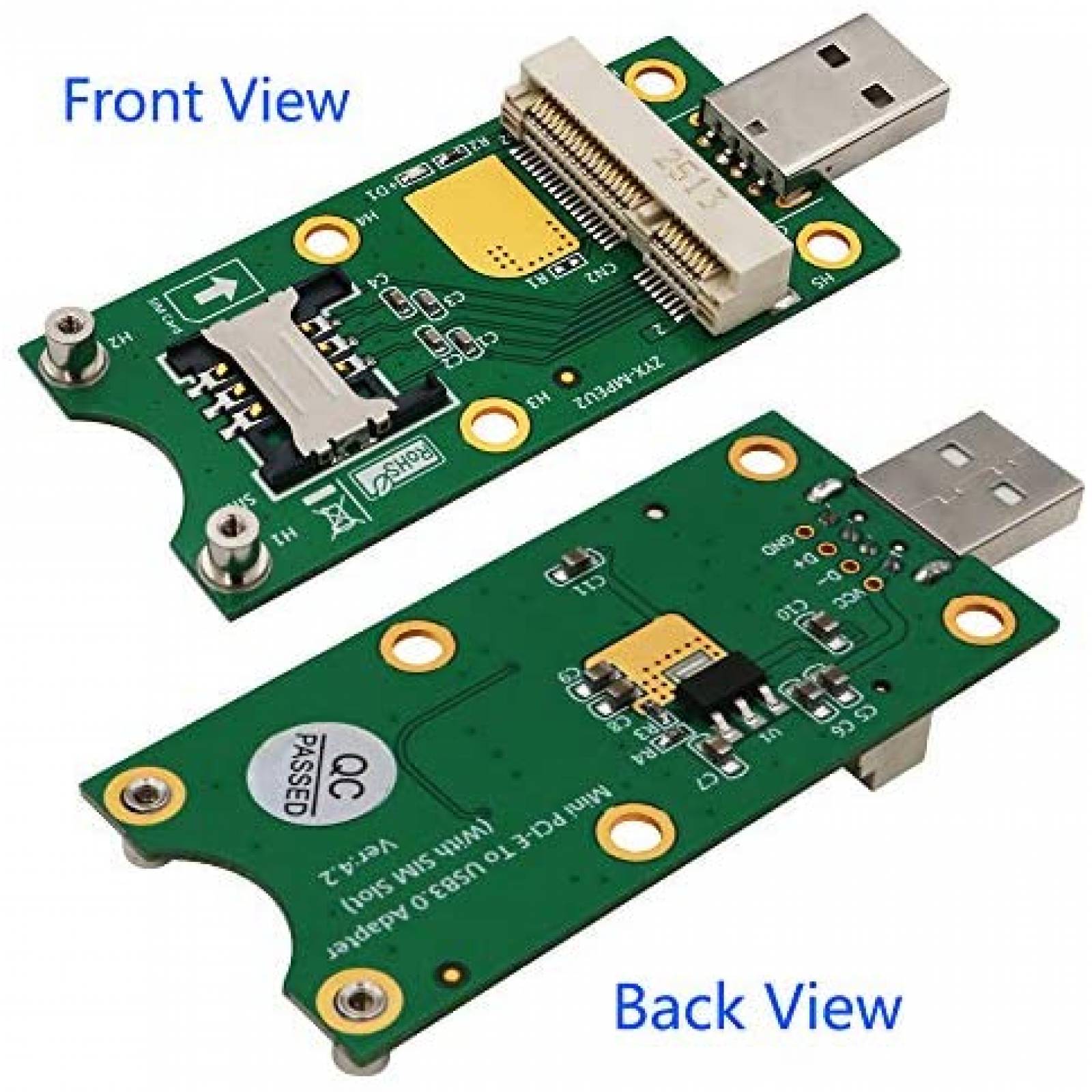 Adaptador BQZYX+ Mini PCIe a USB con Ranura para Tarjeta SIM