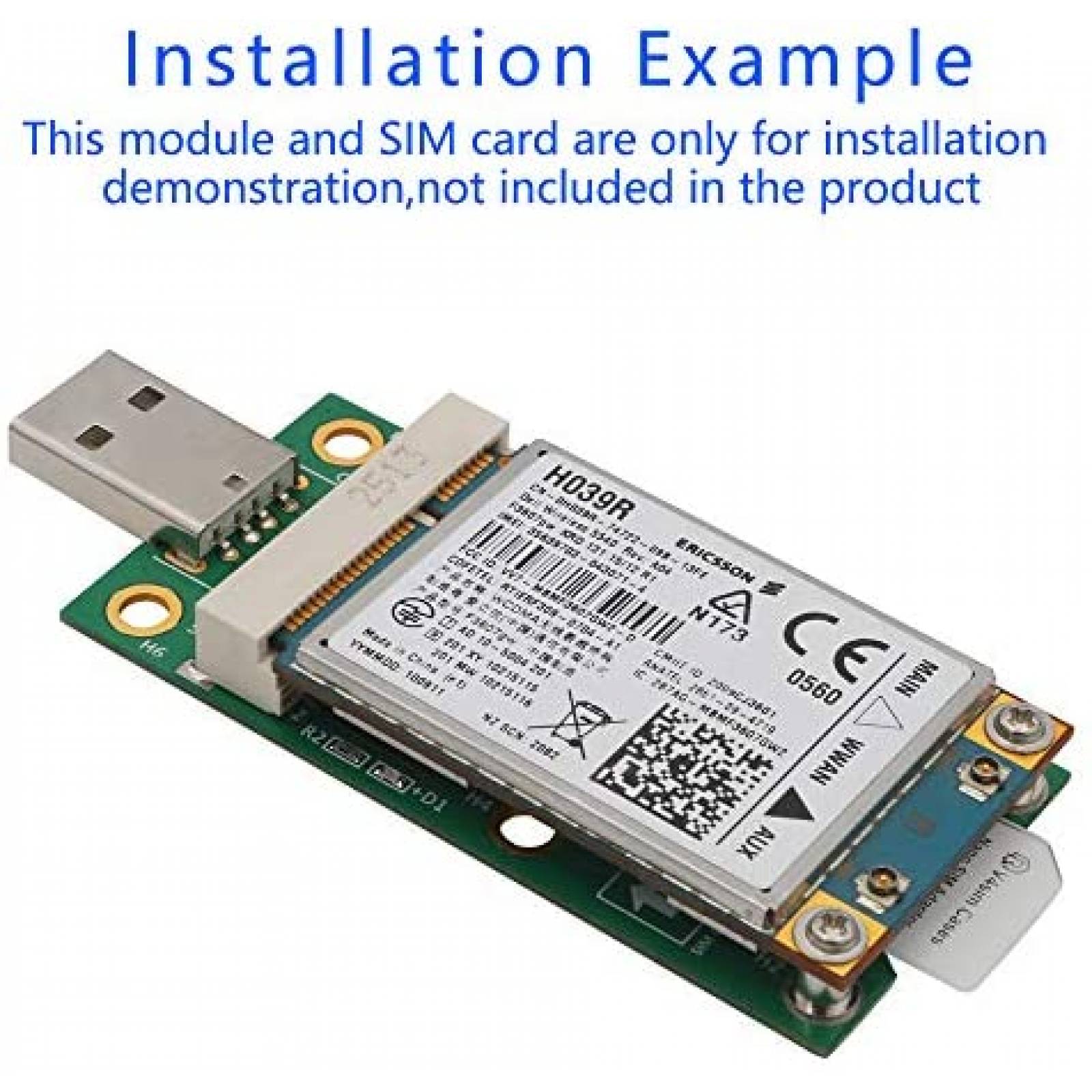 Adaptador BQZYX+ Mini PCIe a USB con Ranura para Tarjeta SIM