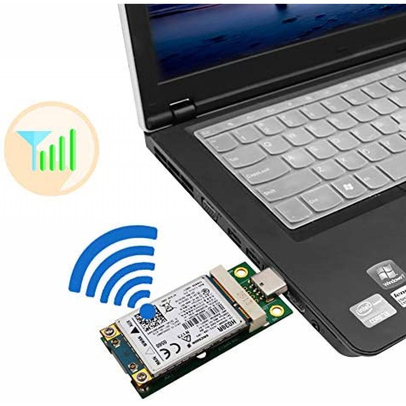 Adaptador BQZYX+ Mini PCIe a USB con Ranura para Tarjeta SIM
