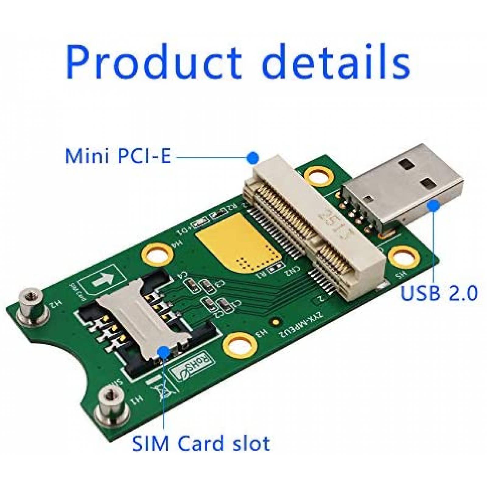 Adaptador BQZYX+ Mini PCIe a USB con Ranura para Tarjeta SIM