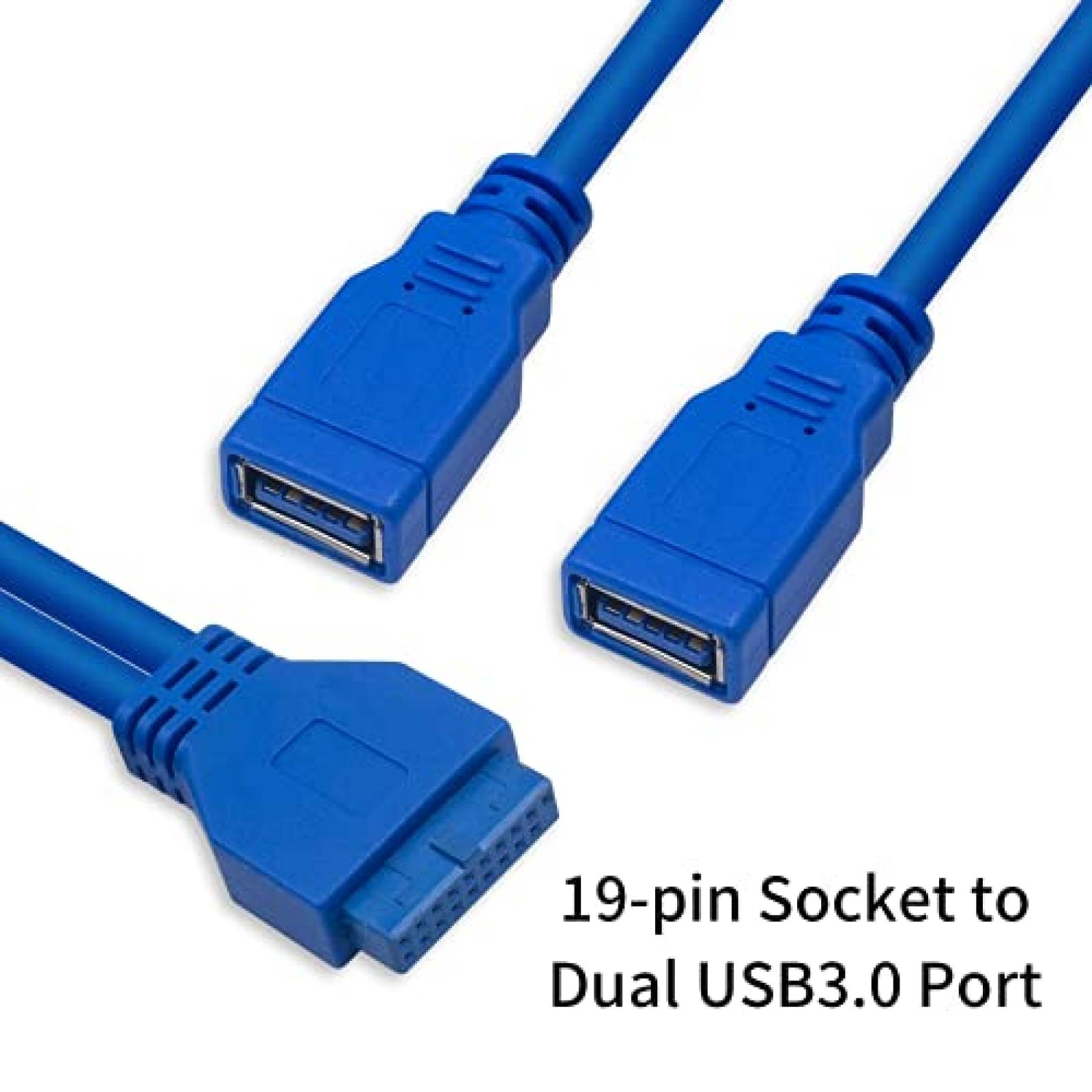 Cable adaptador de placa base Duttek 3 puertos USB 3.0 -Azul