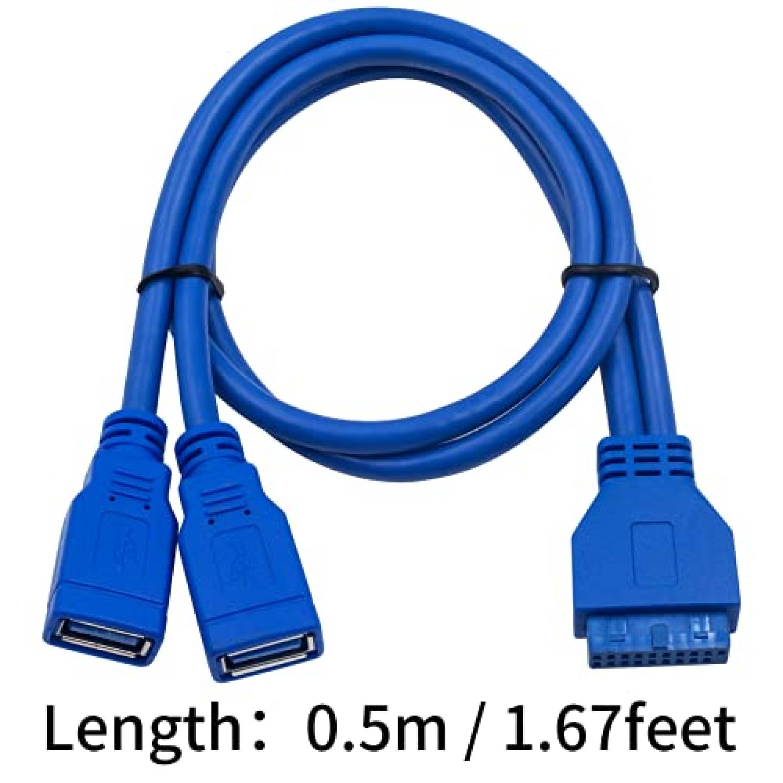 Cable adaptador de placa base Duttek 3 puertos USB 3.0 -Azul