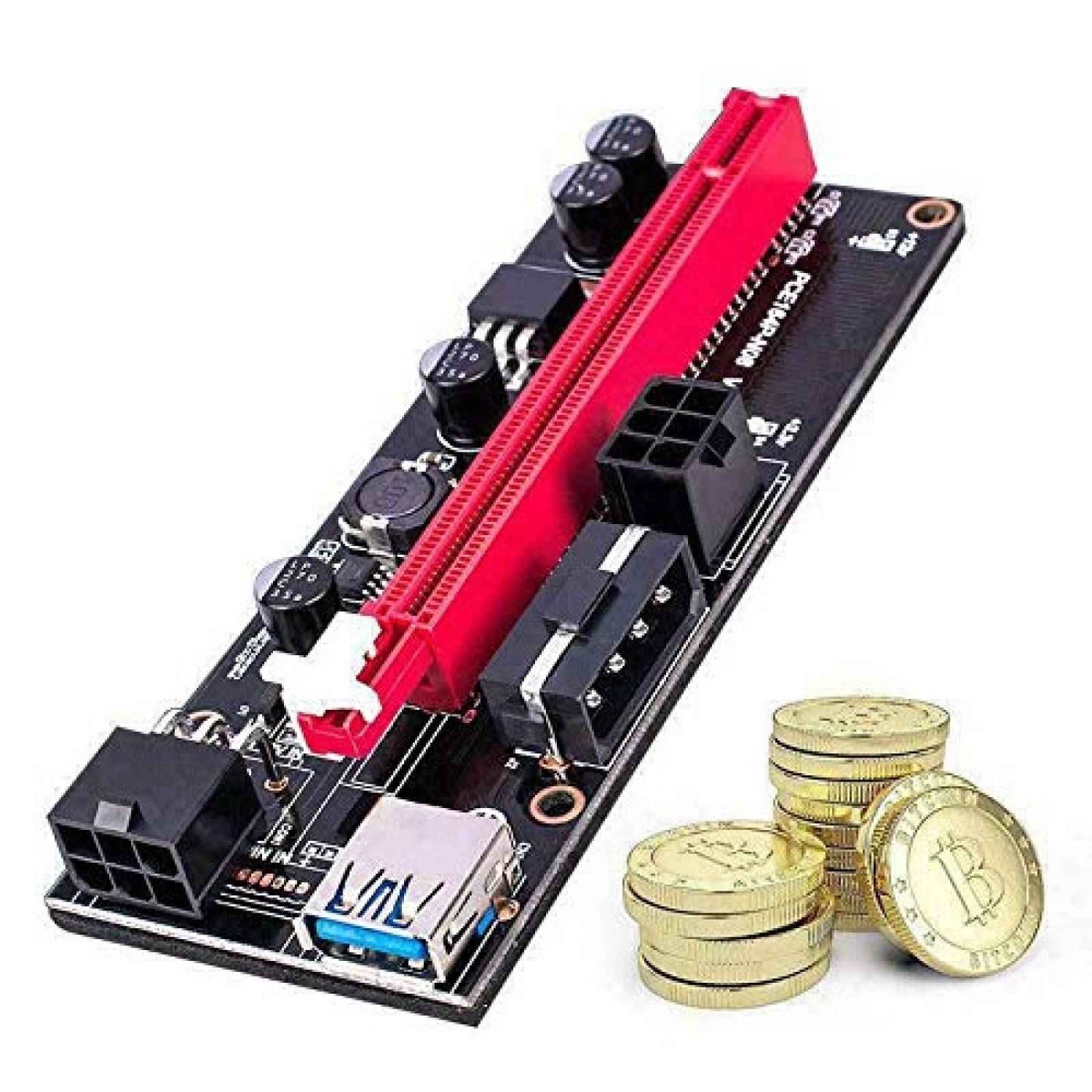 Cable Flanney 6 Pzs Extensor GPU PCI-E 6 Pines -Rojo
