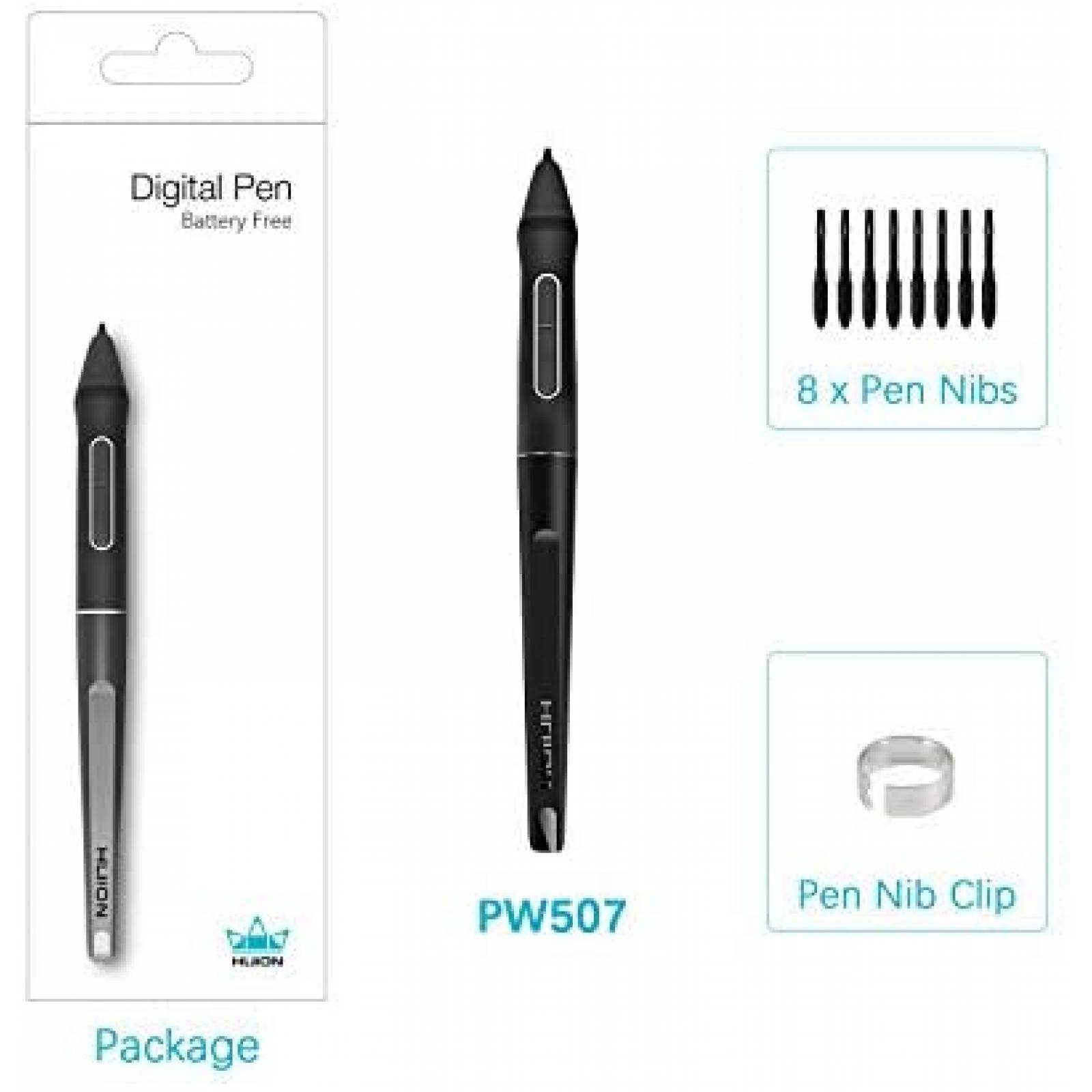 Pluma Huion PW507 Sin bateria para Tableta Dibujo Kamvas