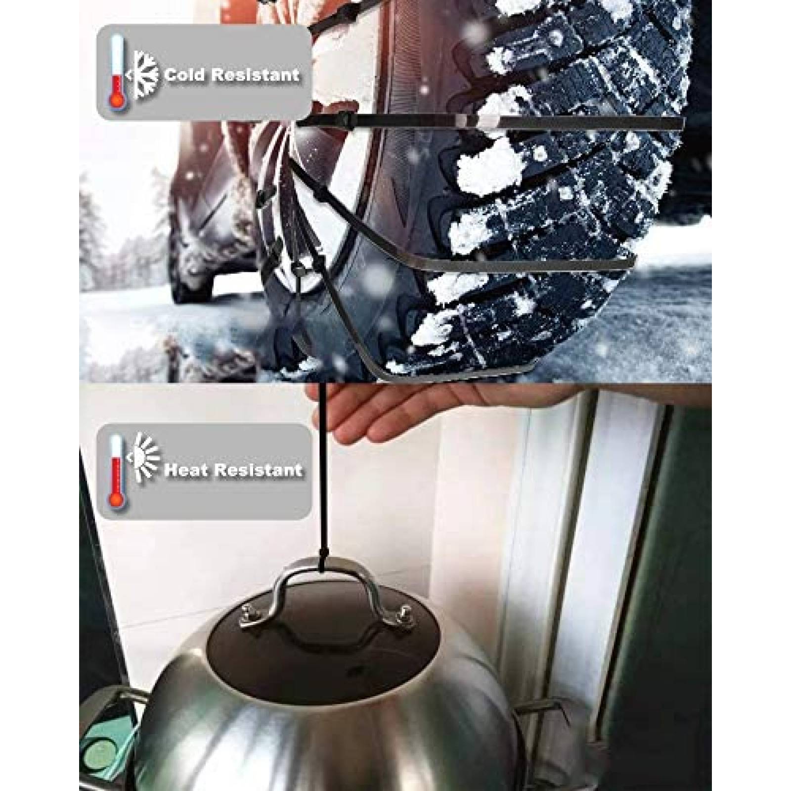 Tiras Zip JIAHCN 200lbs Industrial Cable 50 unidades -Negro