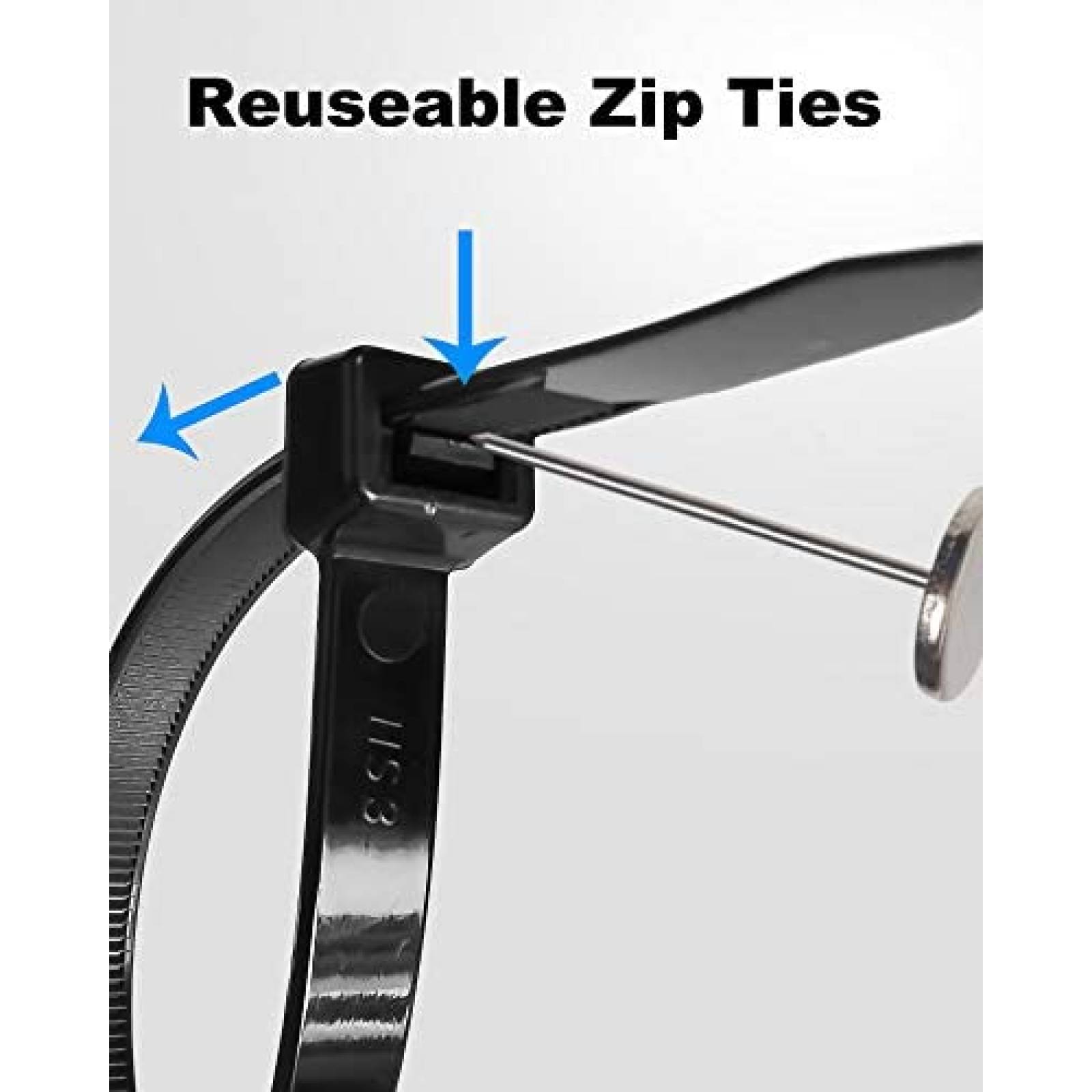 Tiras Zip JIAHCN 200lbs Industrial Cable 50 unidades -Negro