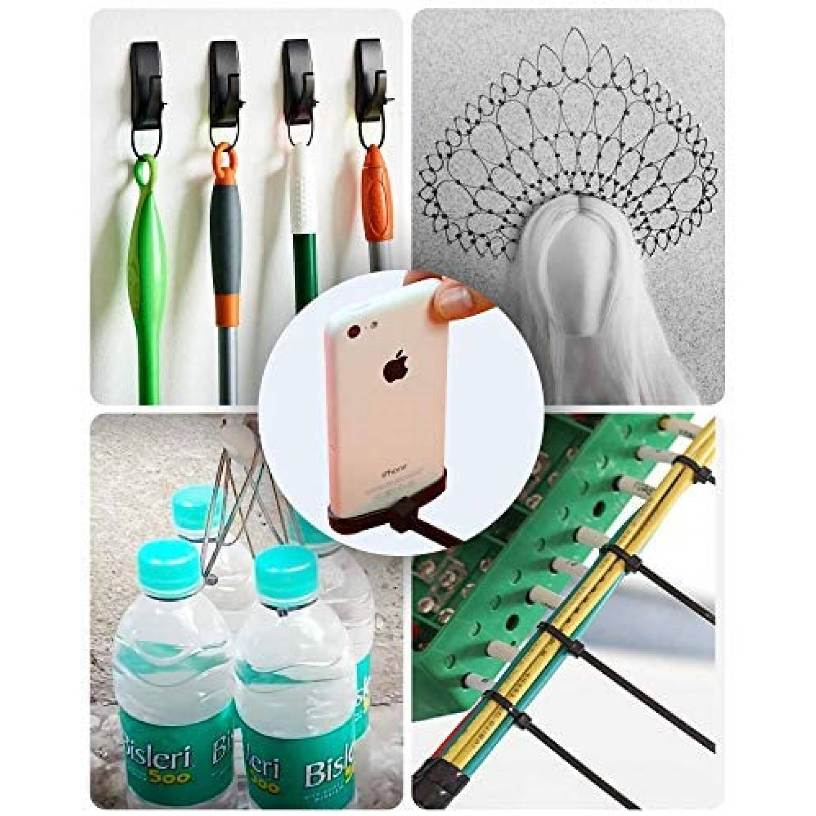 Tiras Zip JIAHCN 200lbs Industrial Cable 50 unidades -Negro