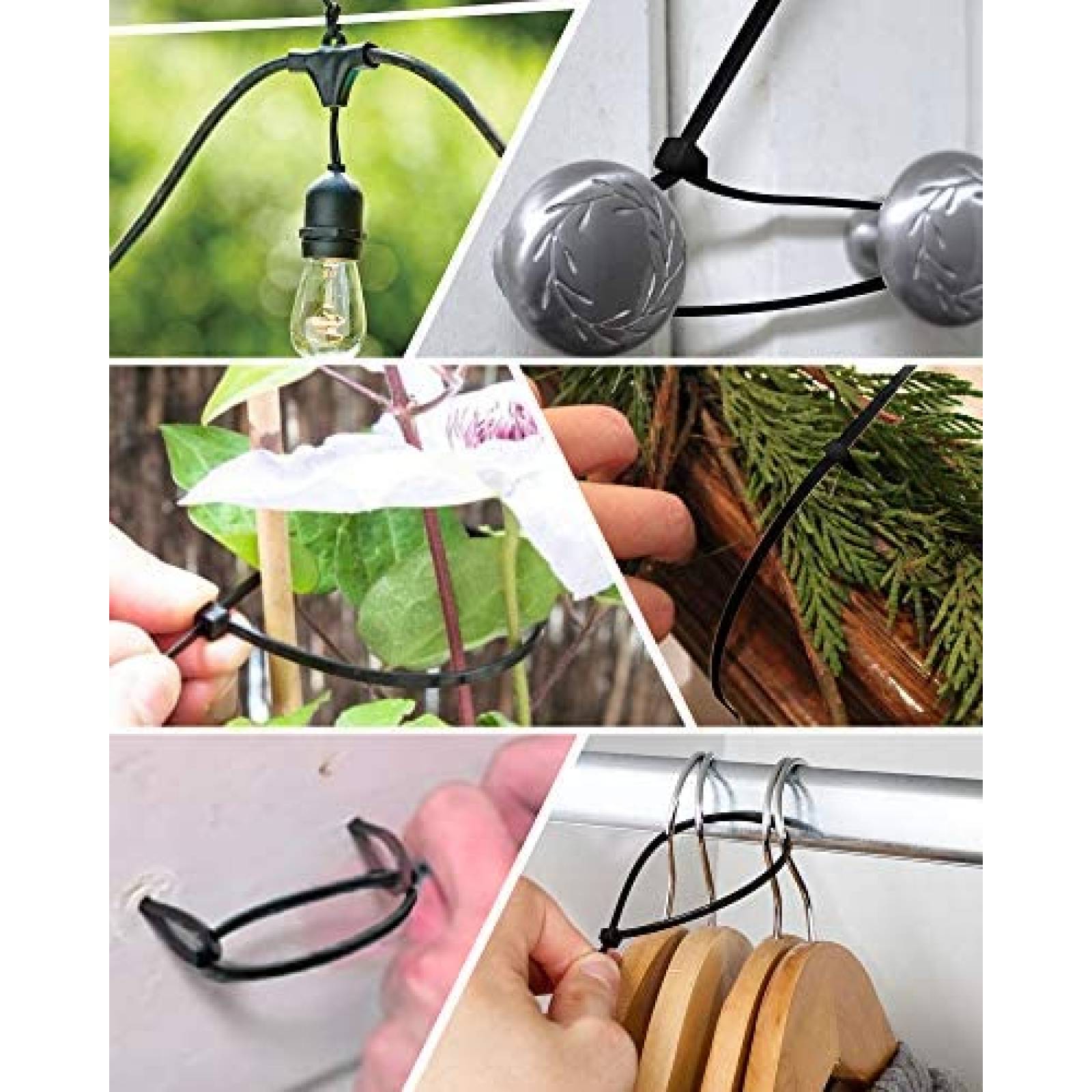 Tiras Zip JIAHCN 200lbs Industrial Cable 50 unidades -Negro