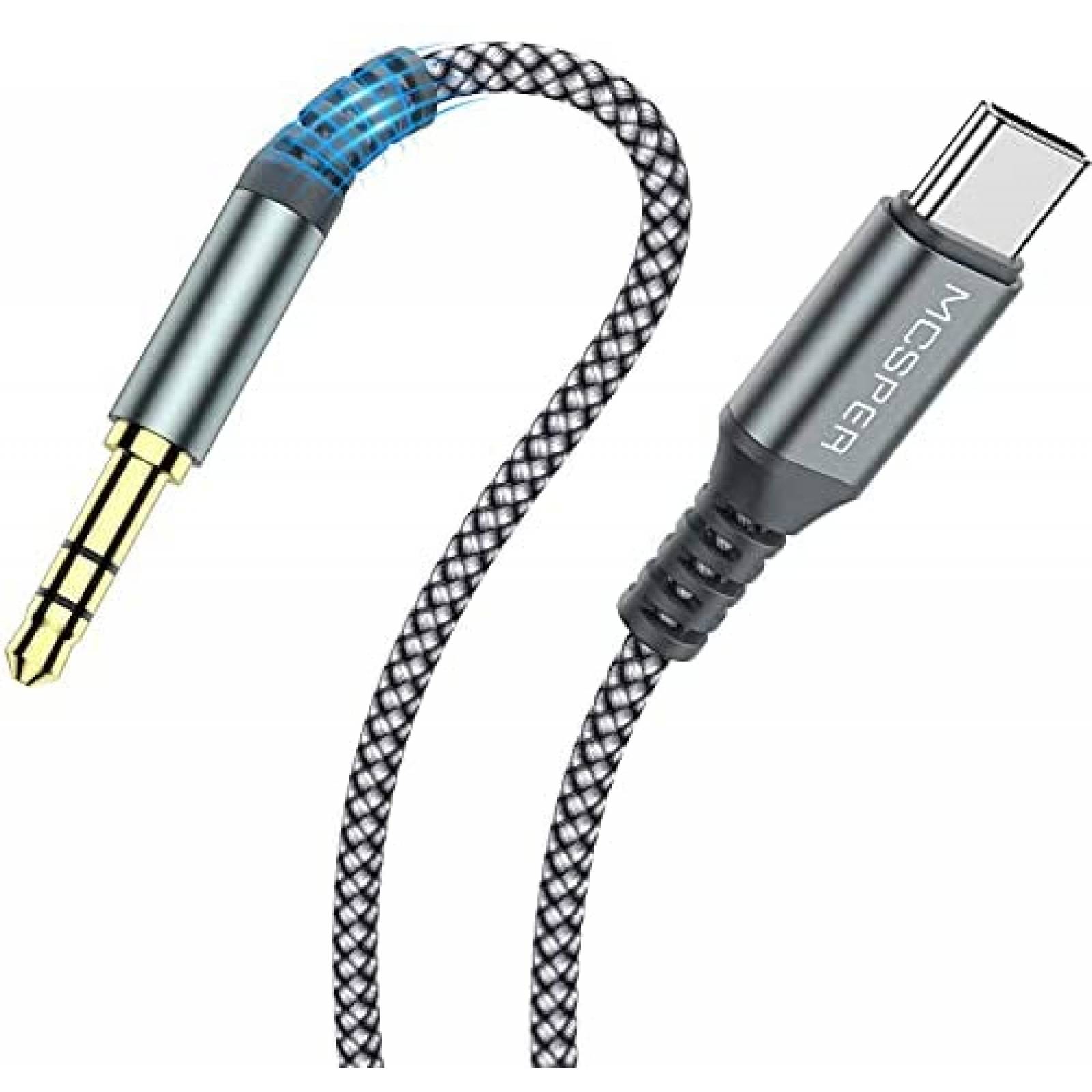 Cable MCSPER De Audio USB C a Jack 3.5mm 3.3 FT -Negro