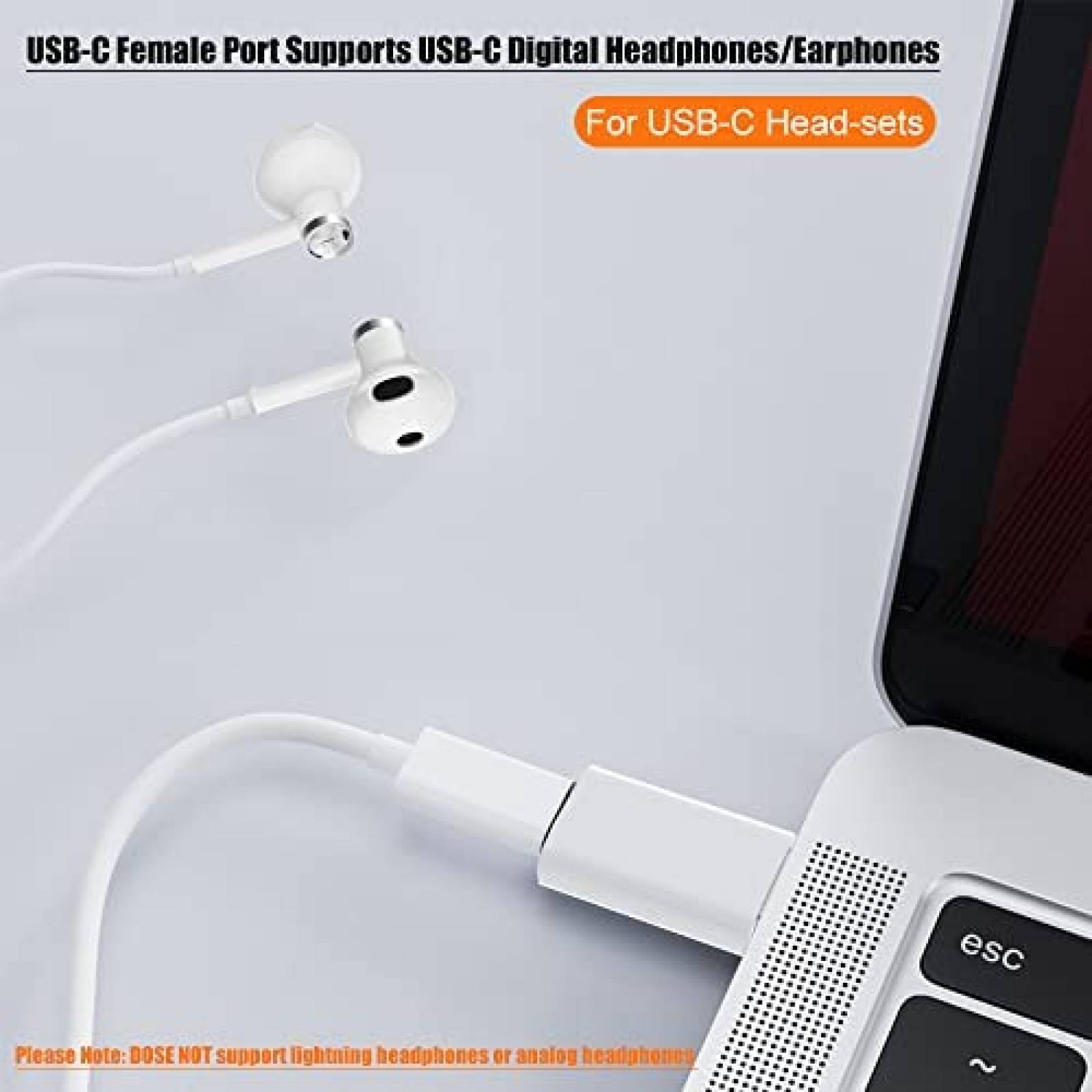 Adaptador MOSWAG USB C hembra a USB A macho -Blanco