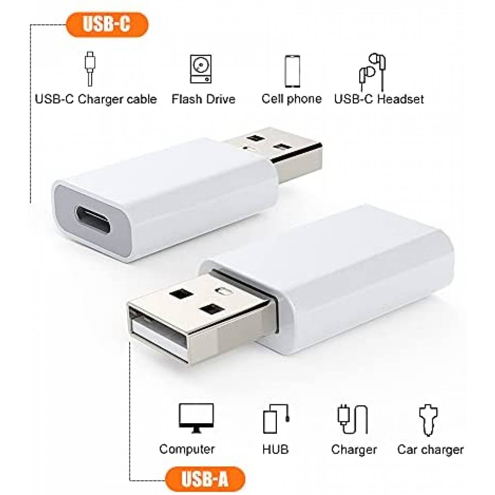 Adaptador MOSWAG USB C hembra a USB A macho -Blanco