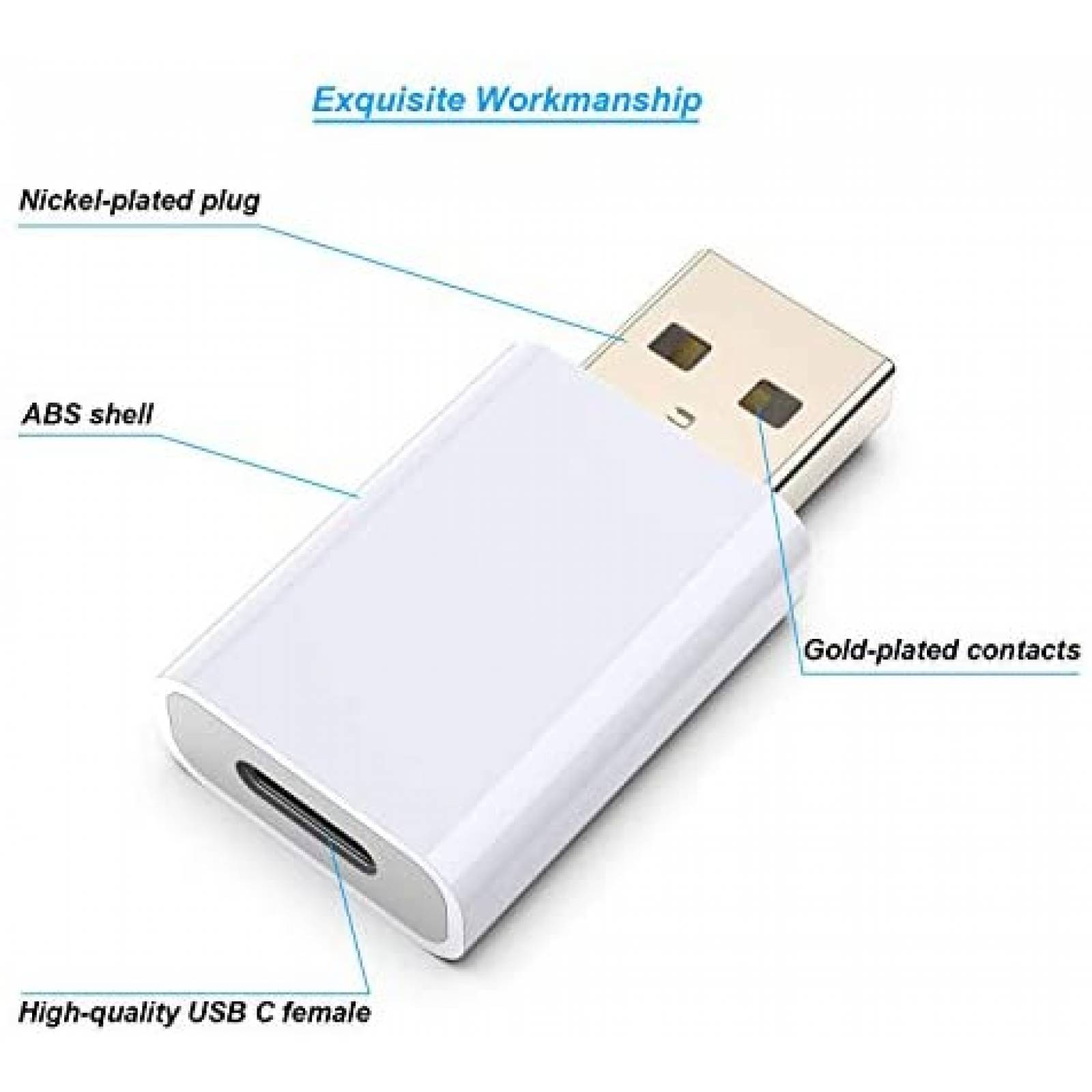 Adaptador MOSWAG USB C hembra a USB A macho -Blanco