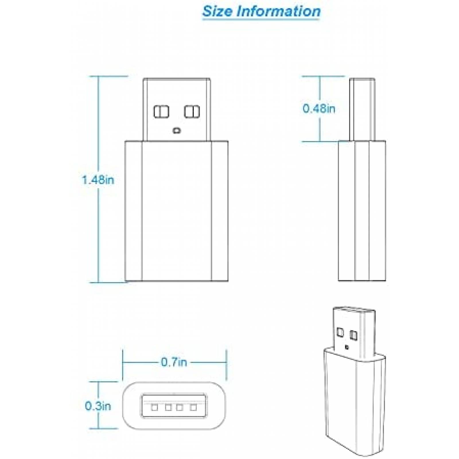 Adaptador MOSWAG USB C hembra a USB A macho -Blanco