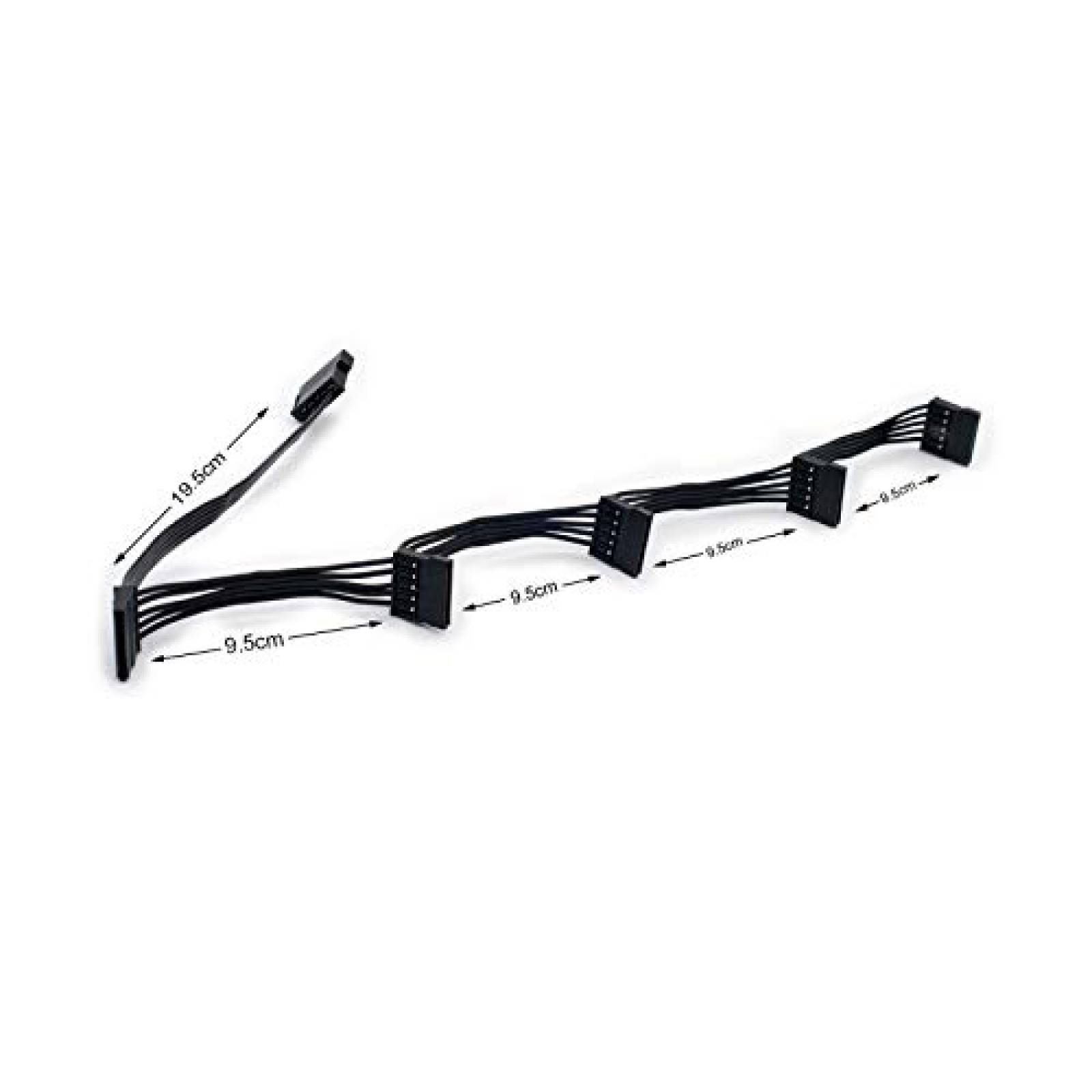 Cable RGEEK Divisor SATA 15 Pines a 5 SATA 24'' -Negro