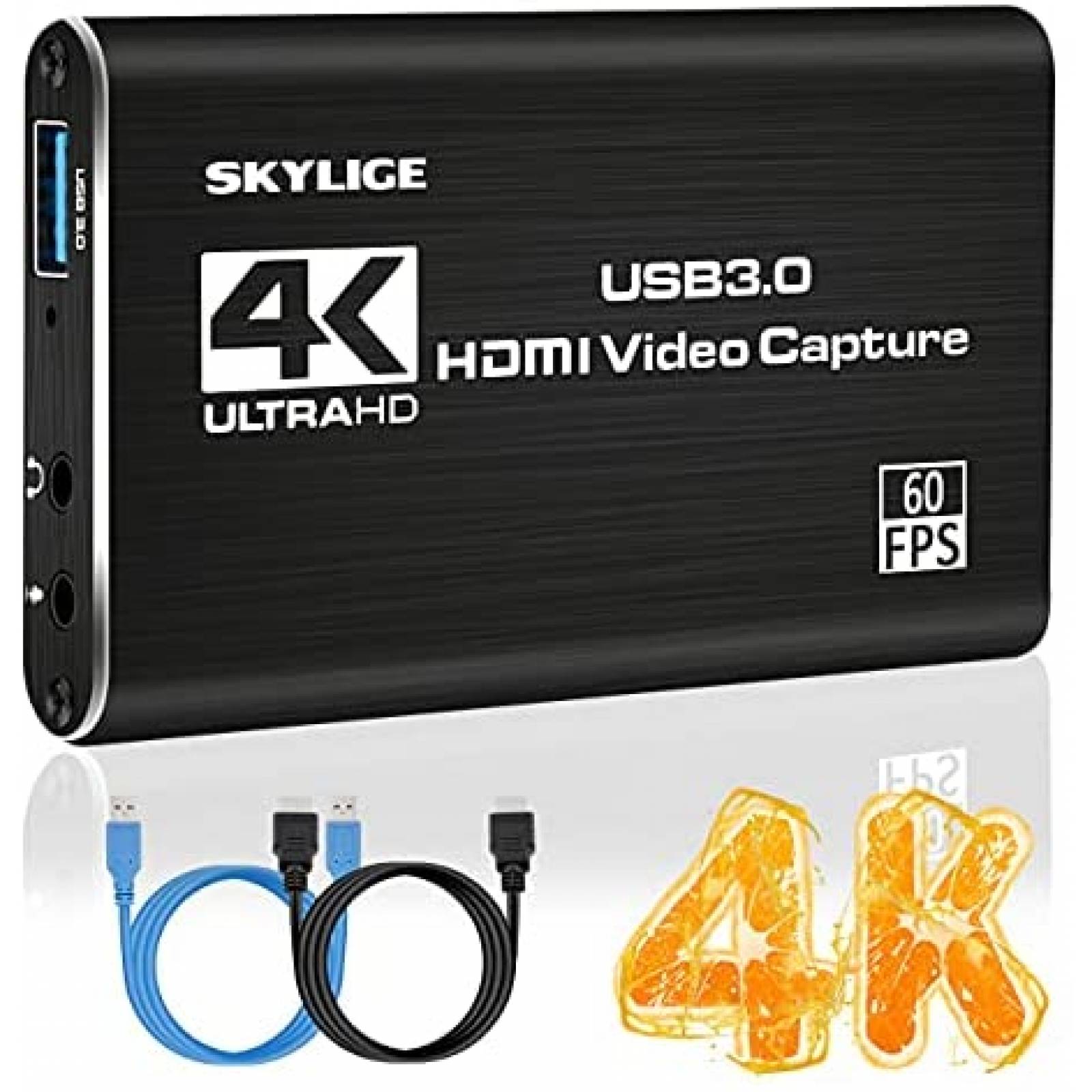 Tarjeta de Captura SKYLIGE Video y Audio HDMI 4K -Negro