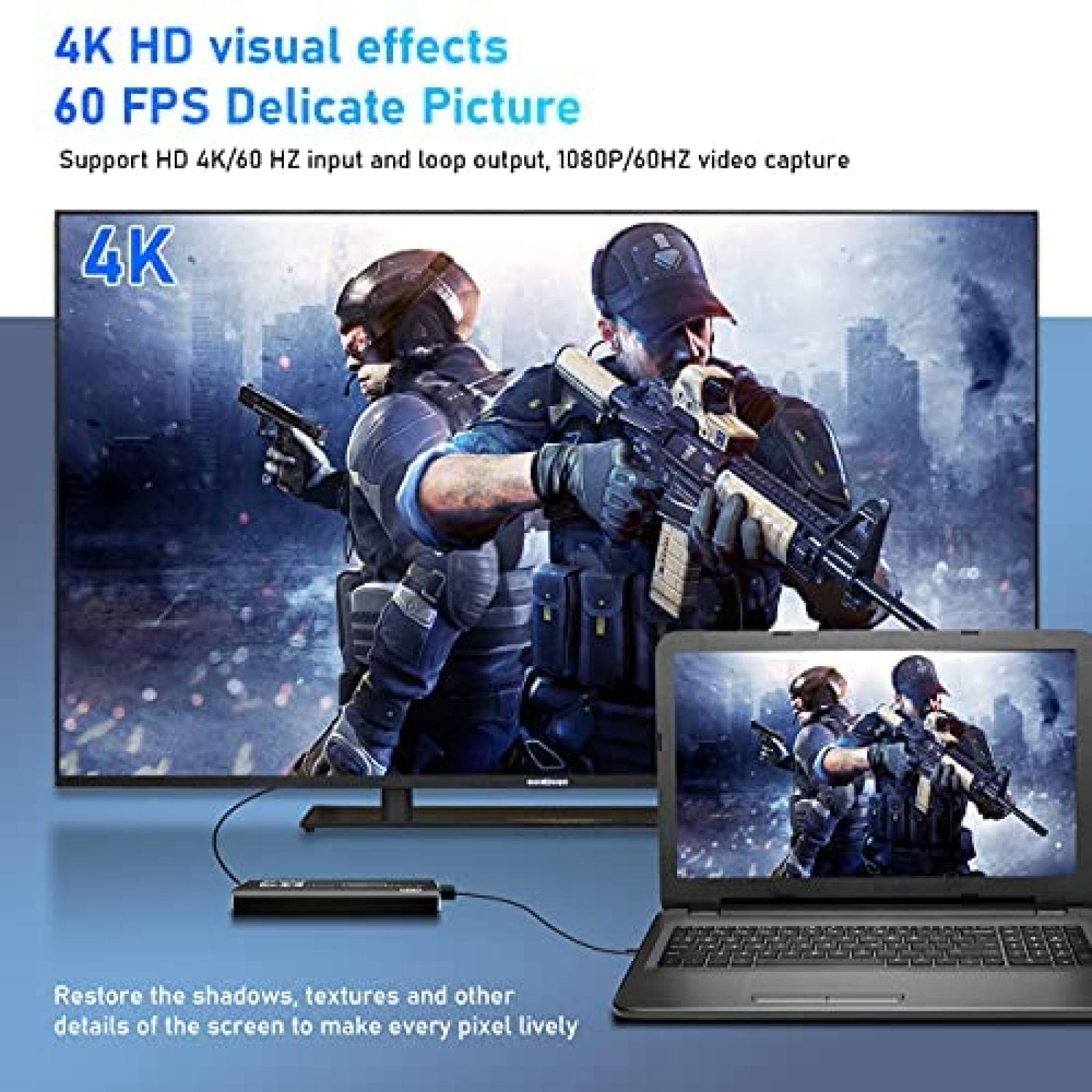 Tarjeta de Captura SKYLIGE Video y Audio HDMI 4K -Negro