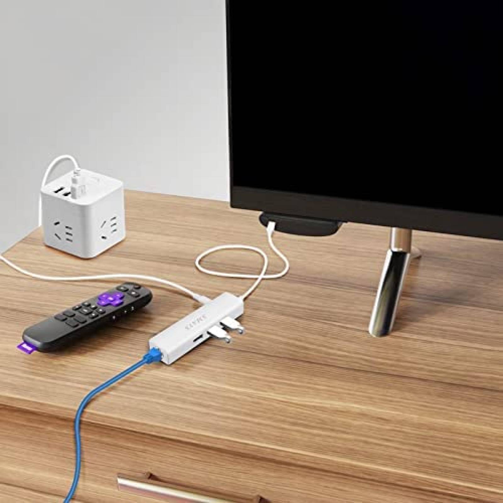 Adaptador ethernet para Roku Express Smays 480 mbps -Blanco