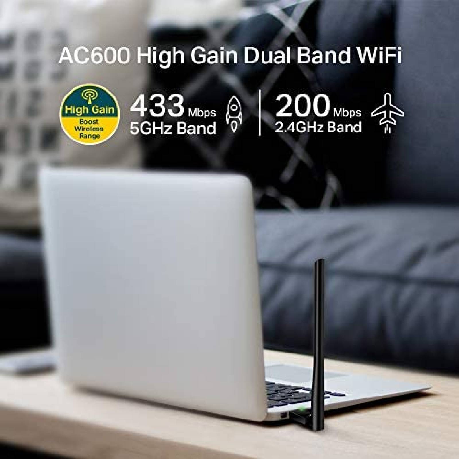 Antena TP-Link ARCHER T2U PLUS USB WLAN Compatible -Negro