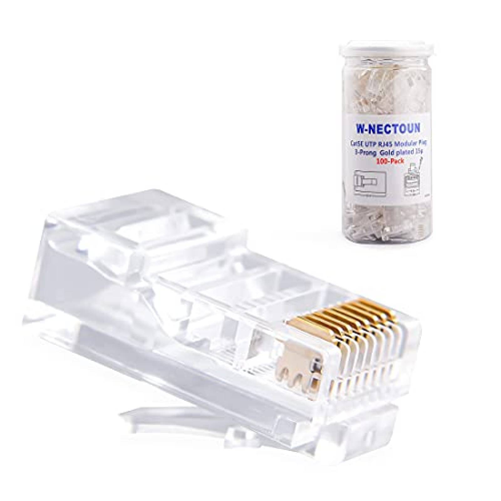 Conectores W NECTOUN 100 Pzs RJ45 UTP CAT5E -Transparente