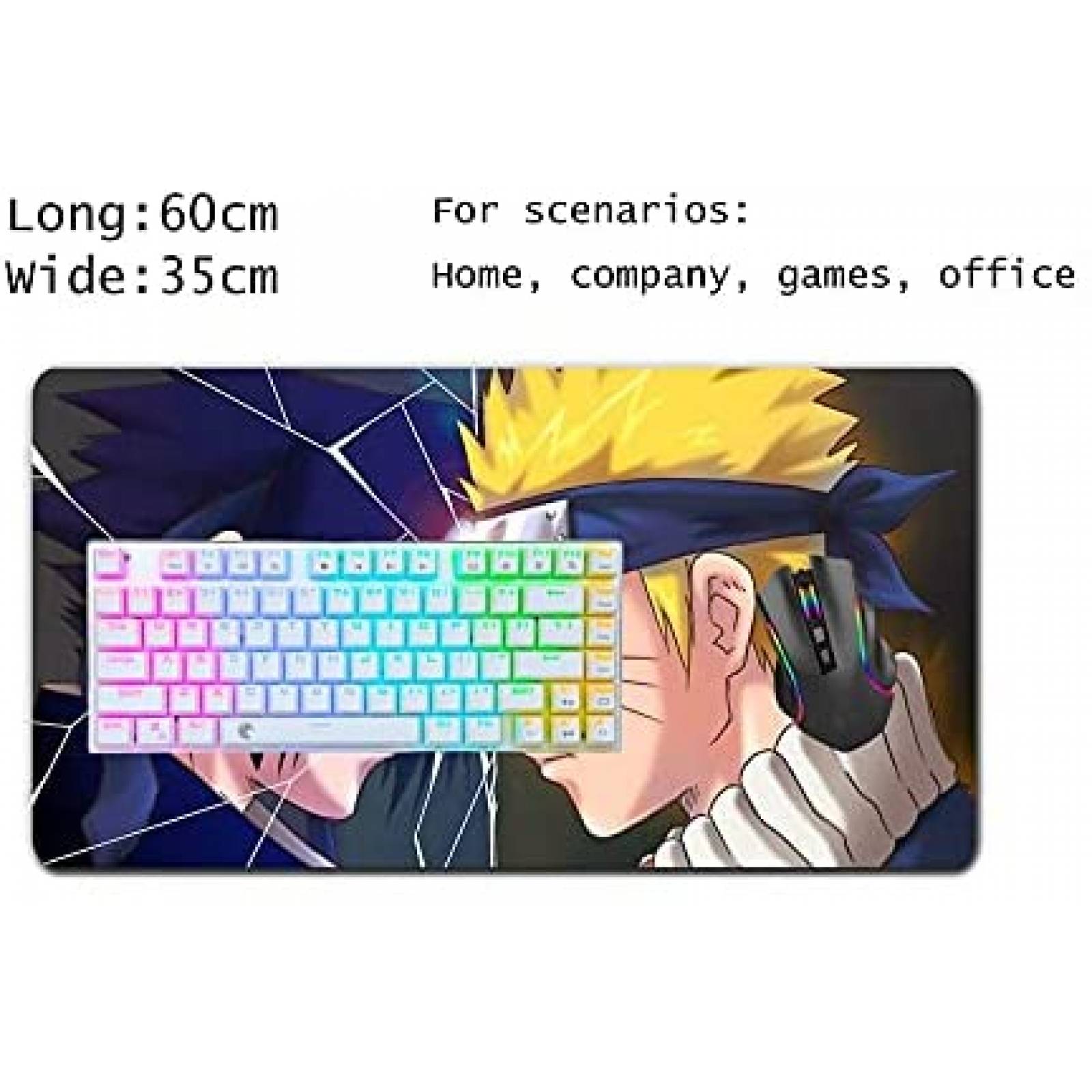 MousePad WDAXIN Naruto Shippuden Rectangular Gaming -Azul