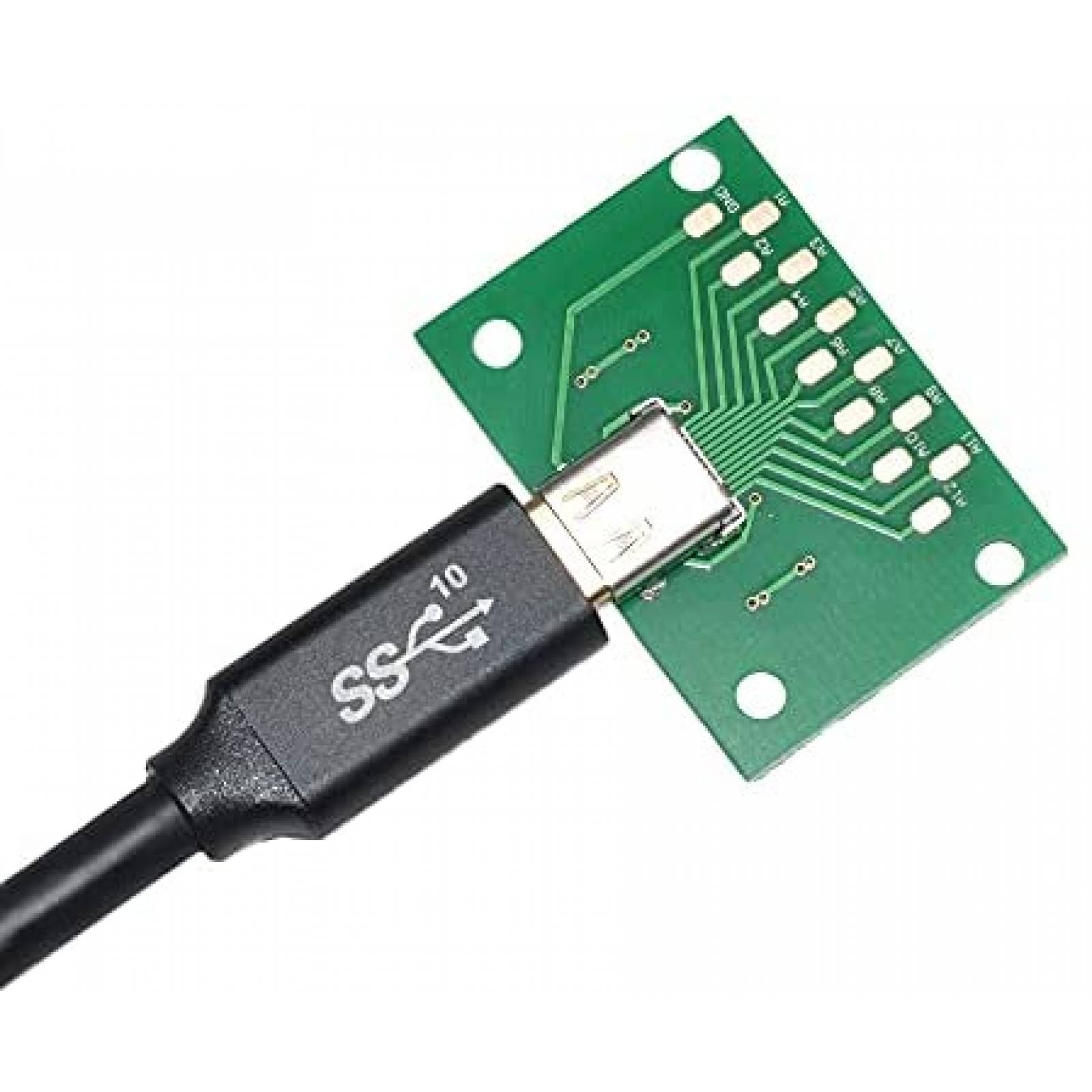 Adaptador de Placa PCB WLGQ Entrada USB Tipo C 5 Pzs -Verde