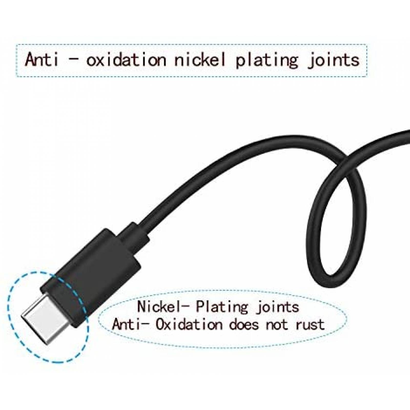 Cable USB C WPAICHENG Auriculares Compatible -Negro