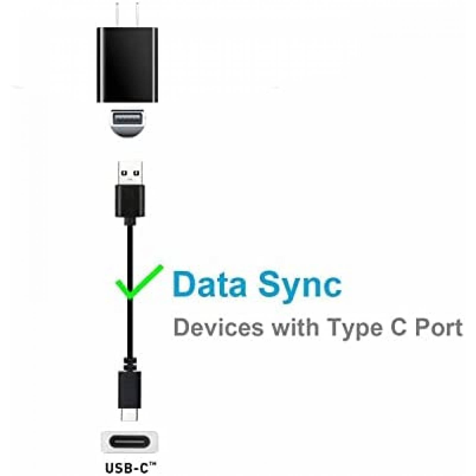 Cable USB C WPAICHENG Auriculares Compatible -Negro