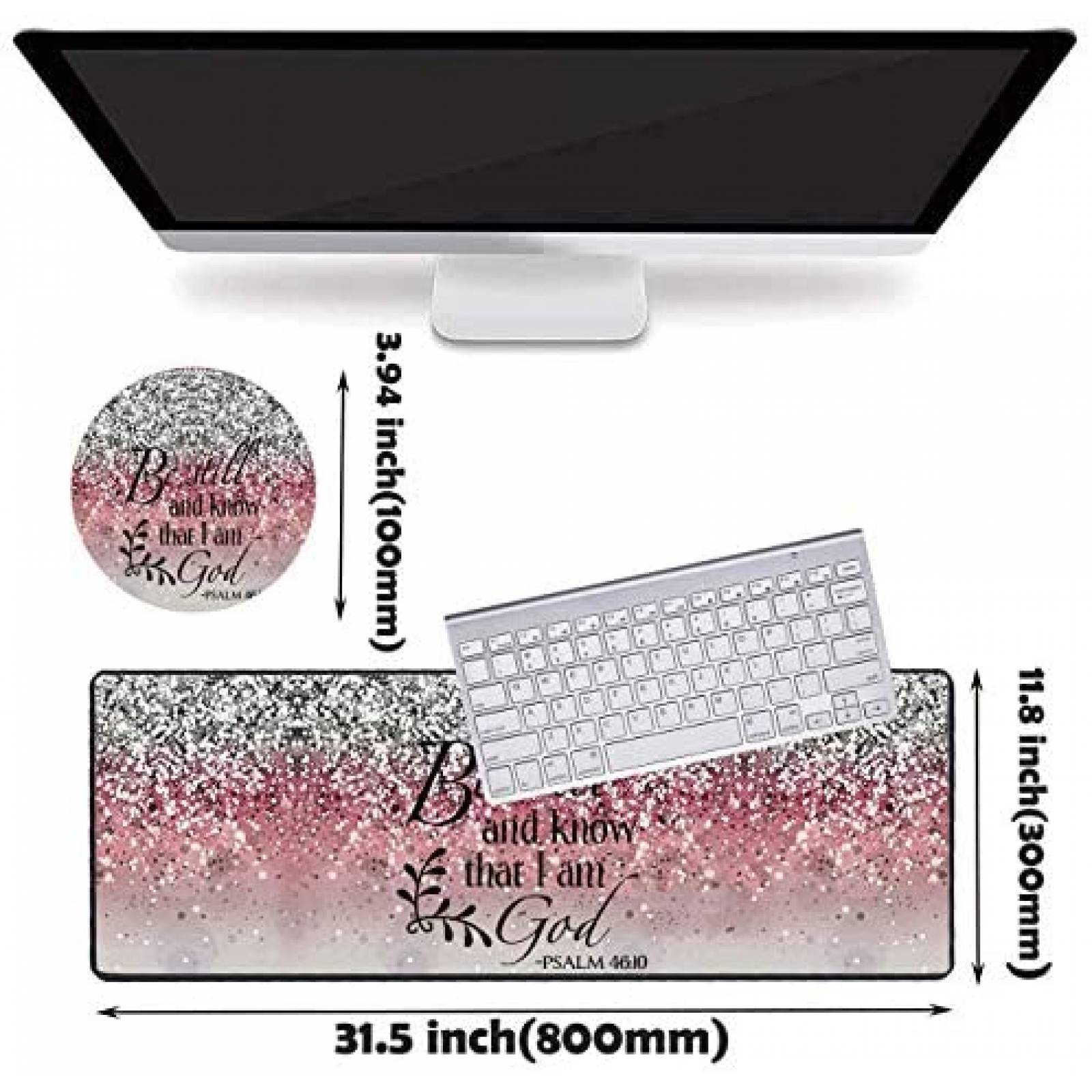 Mouse Pad XXL XMTMR-Glass de 31.5"11.8" -Rosa Dorado