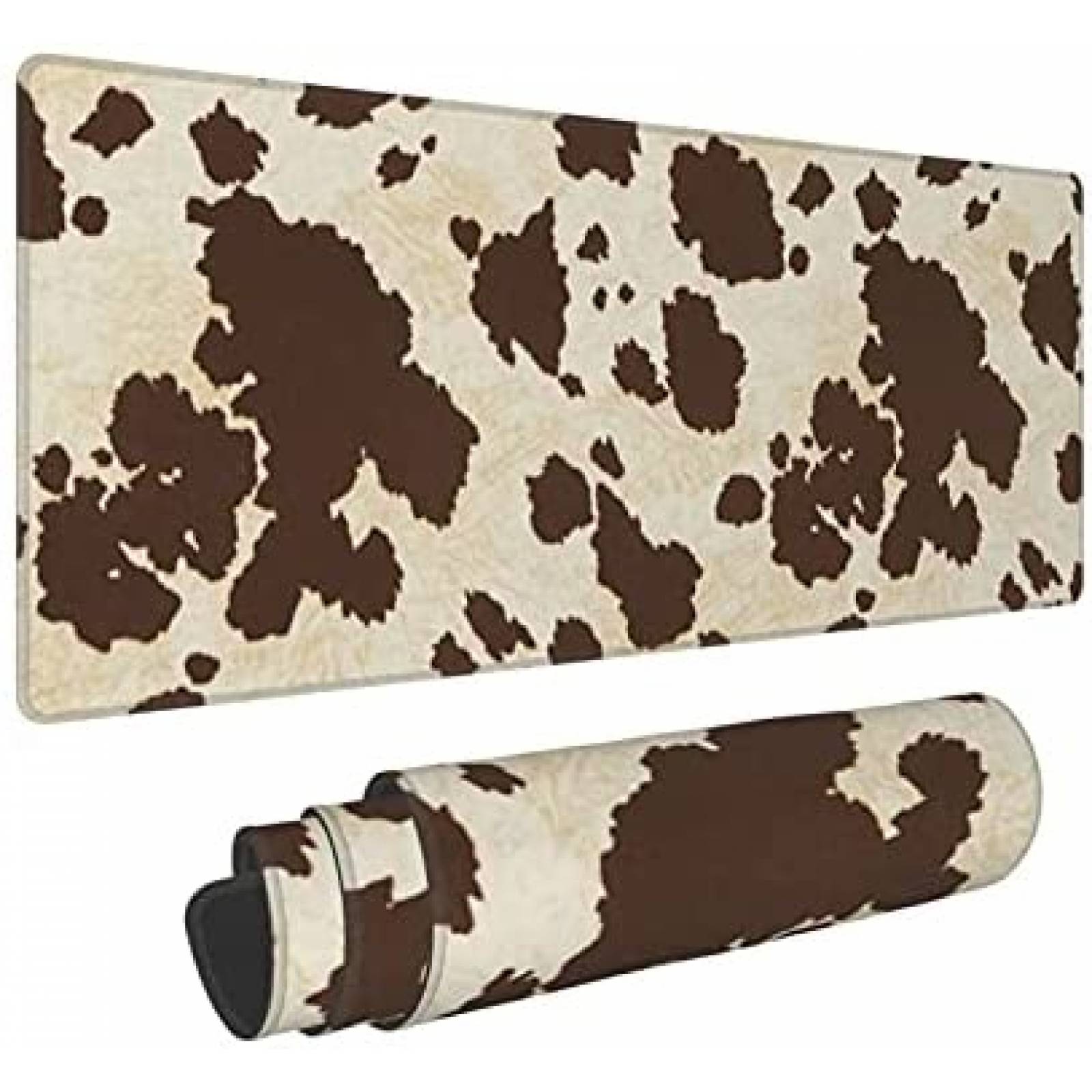 Mouse Pad XXL Yaateeh de 31.5'' x 11.8'' Vaca -Cafe/Blanco
