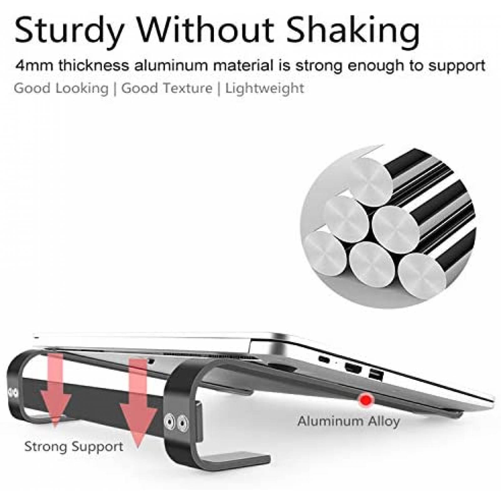 Soporte para Laptop YAMTO 10-15.6'' Aluminio Ligero -Negro