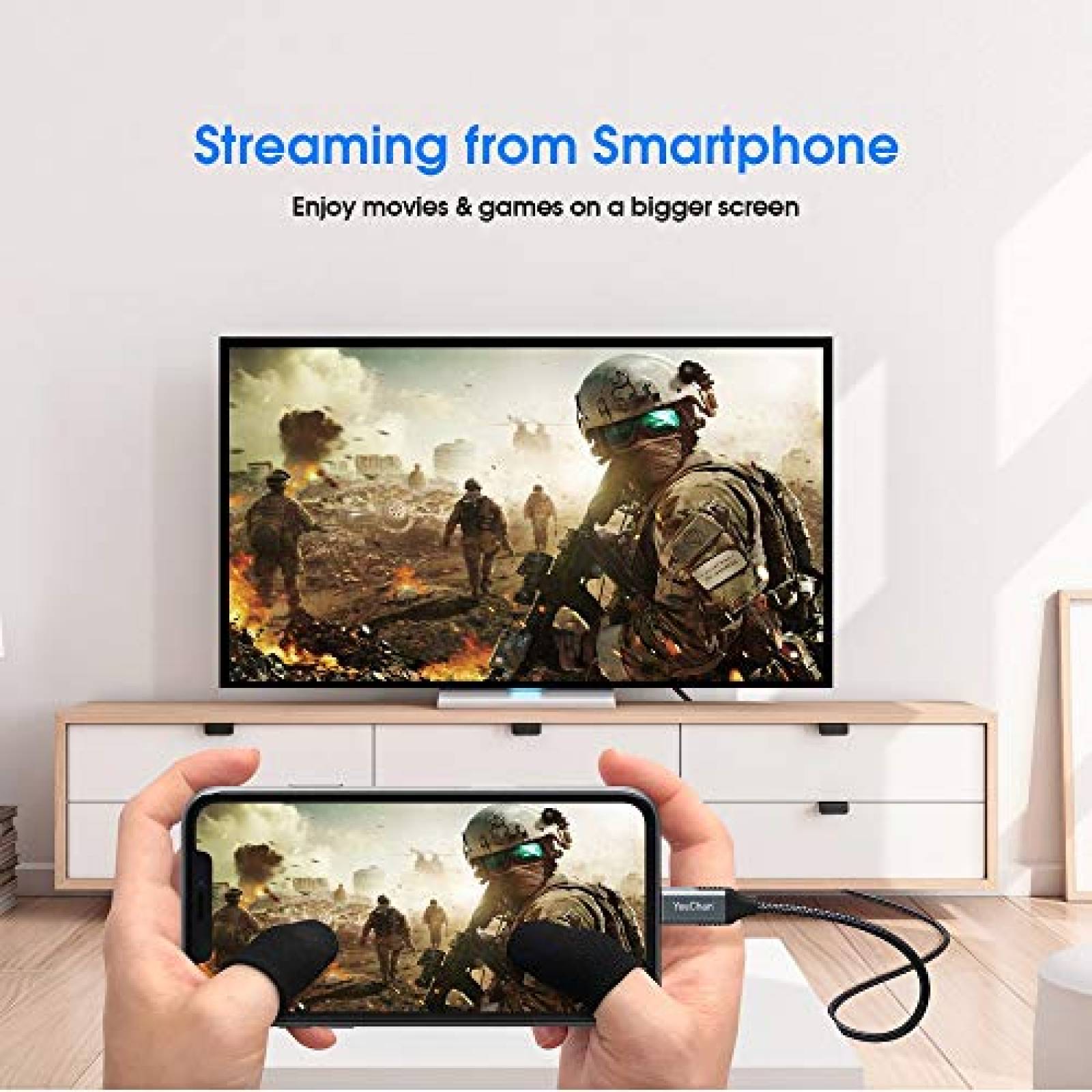 Cable YeeChan Cable USB C a DsiplayPort 6 FT -Gris