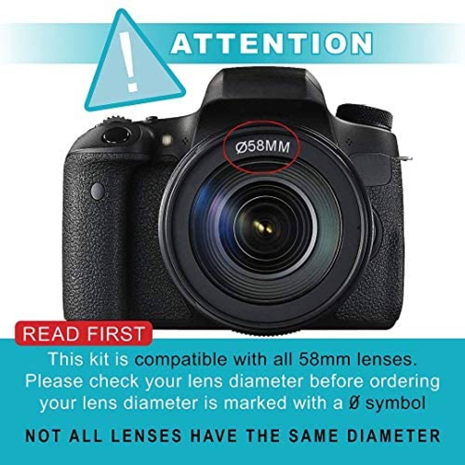 Paquete de accesorios A-Cell para Canon EOS Rebel -Negro