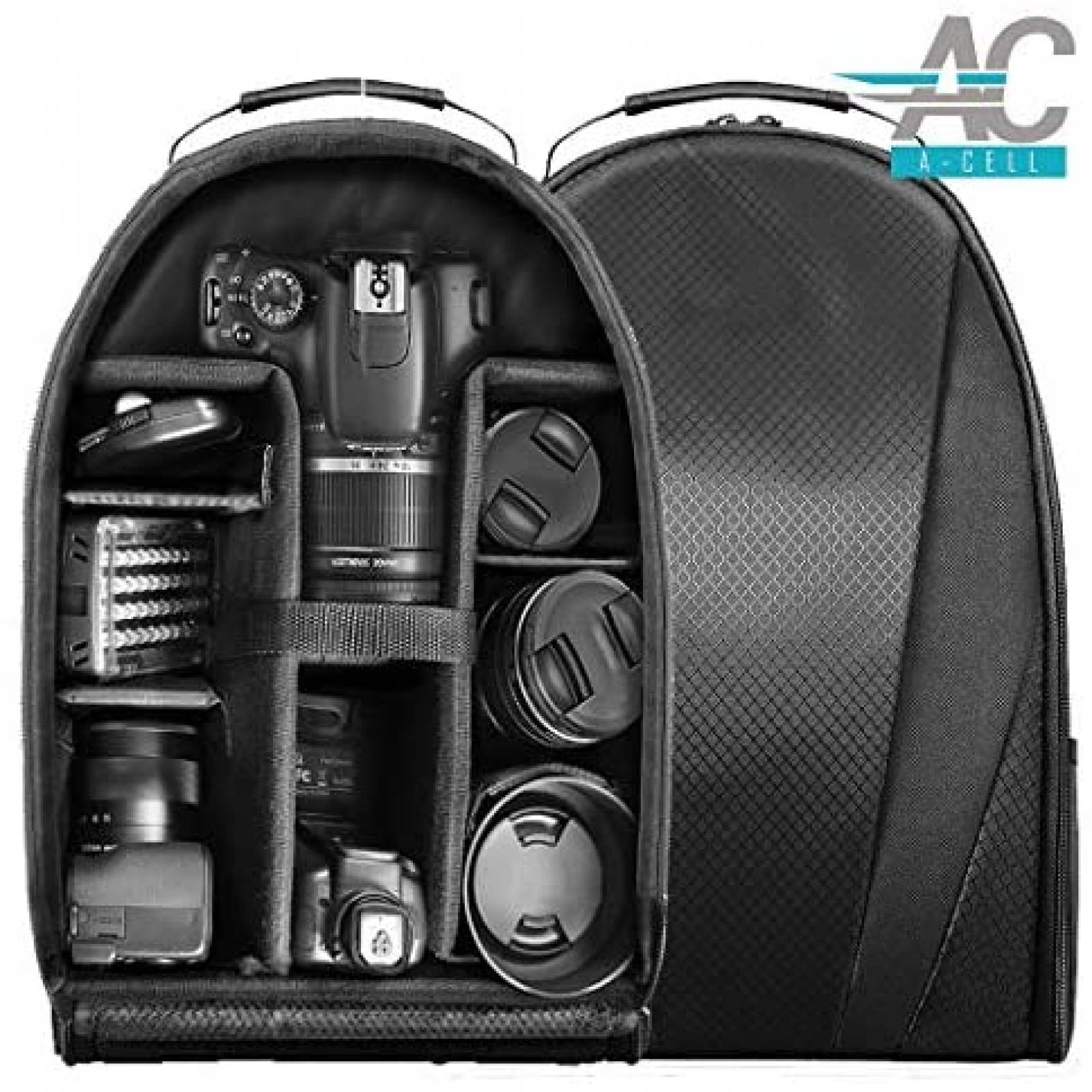 Paquete de accesorios A-Cell para Canon EOS Rebel -Negro