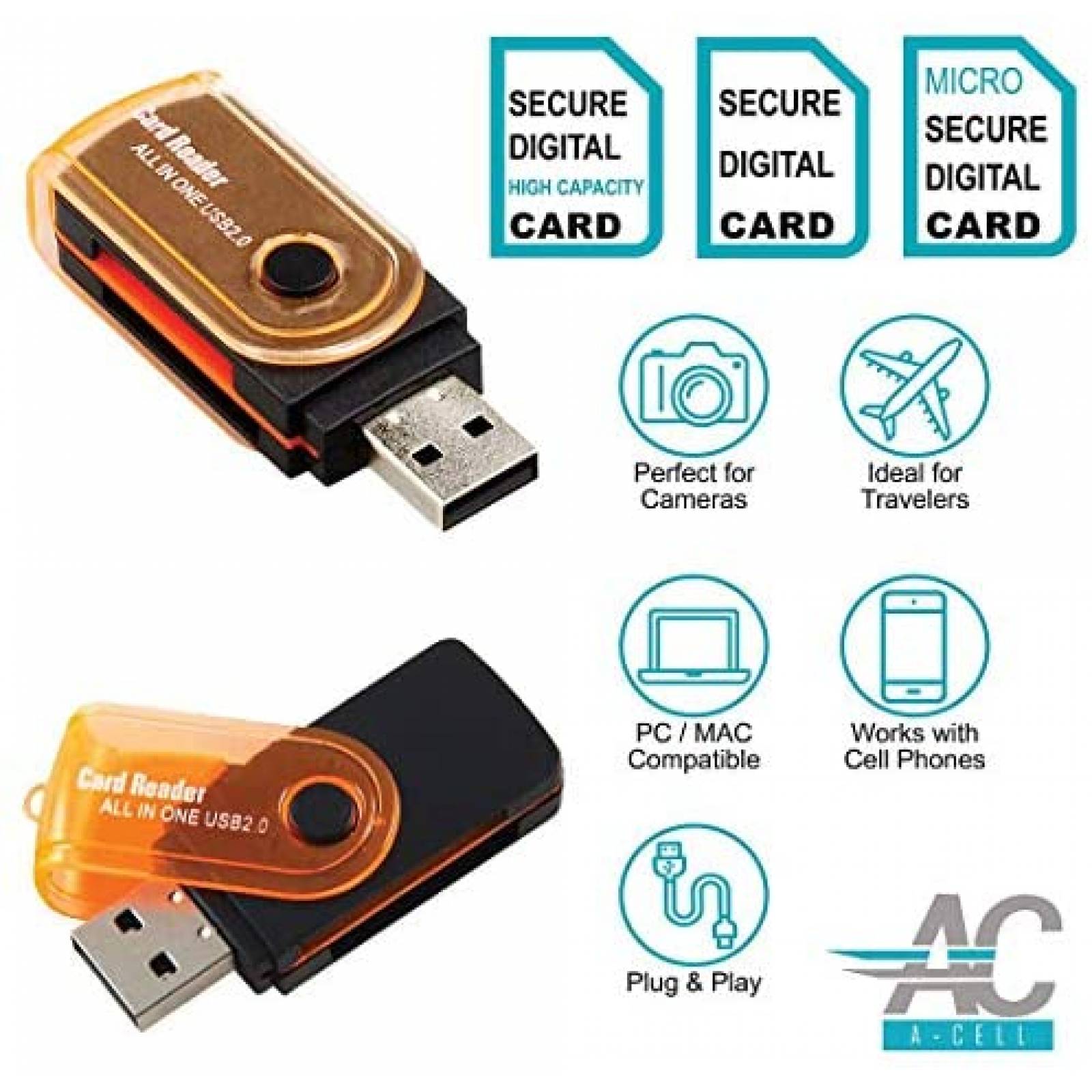 Paquete de accesorios A-Cell para Canon EOS Rebel -Negro