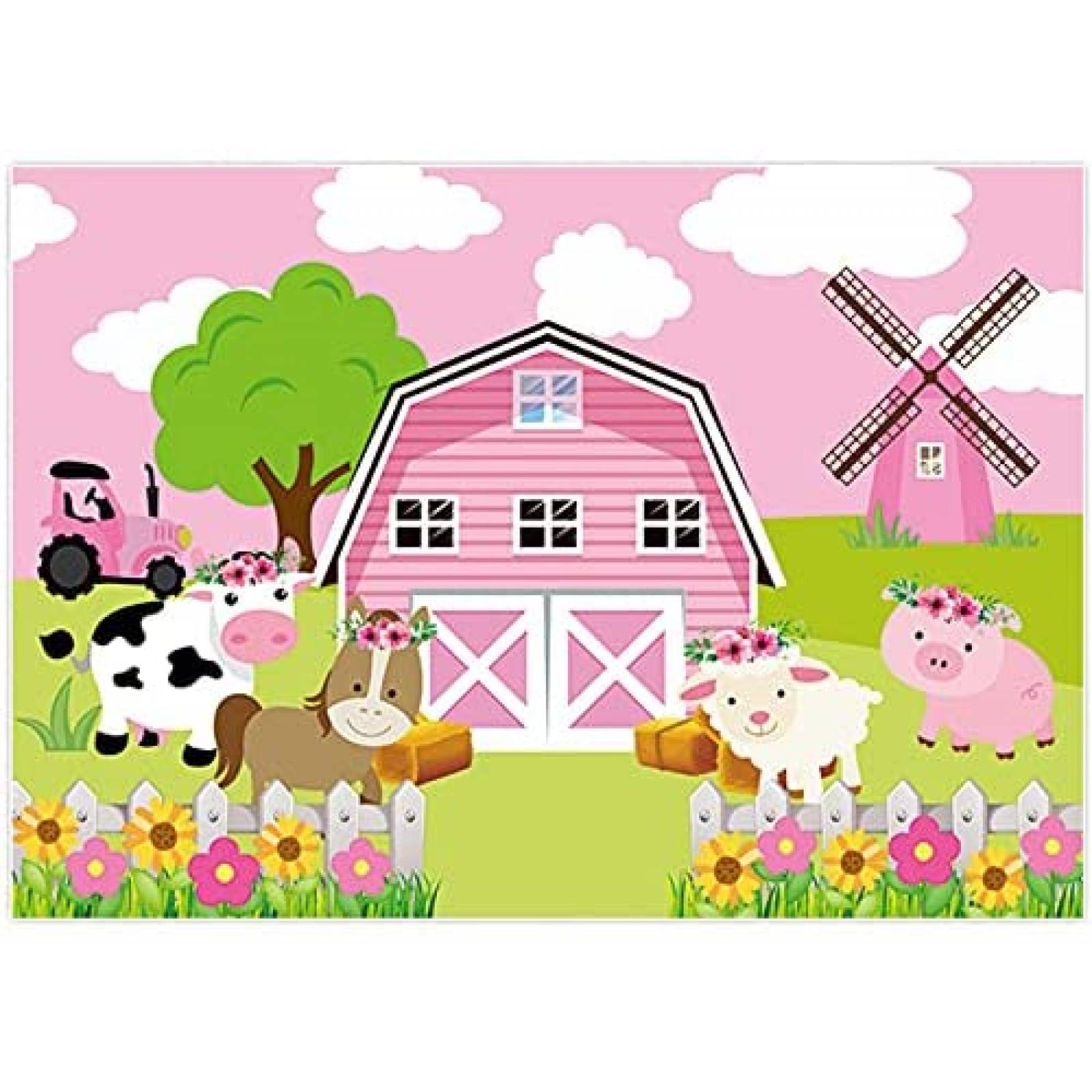 Fondo para fotografia Allenjoy Granja 6x4ft -Colorido