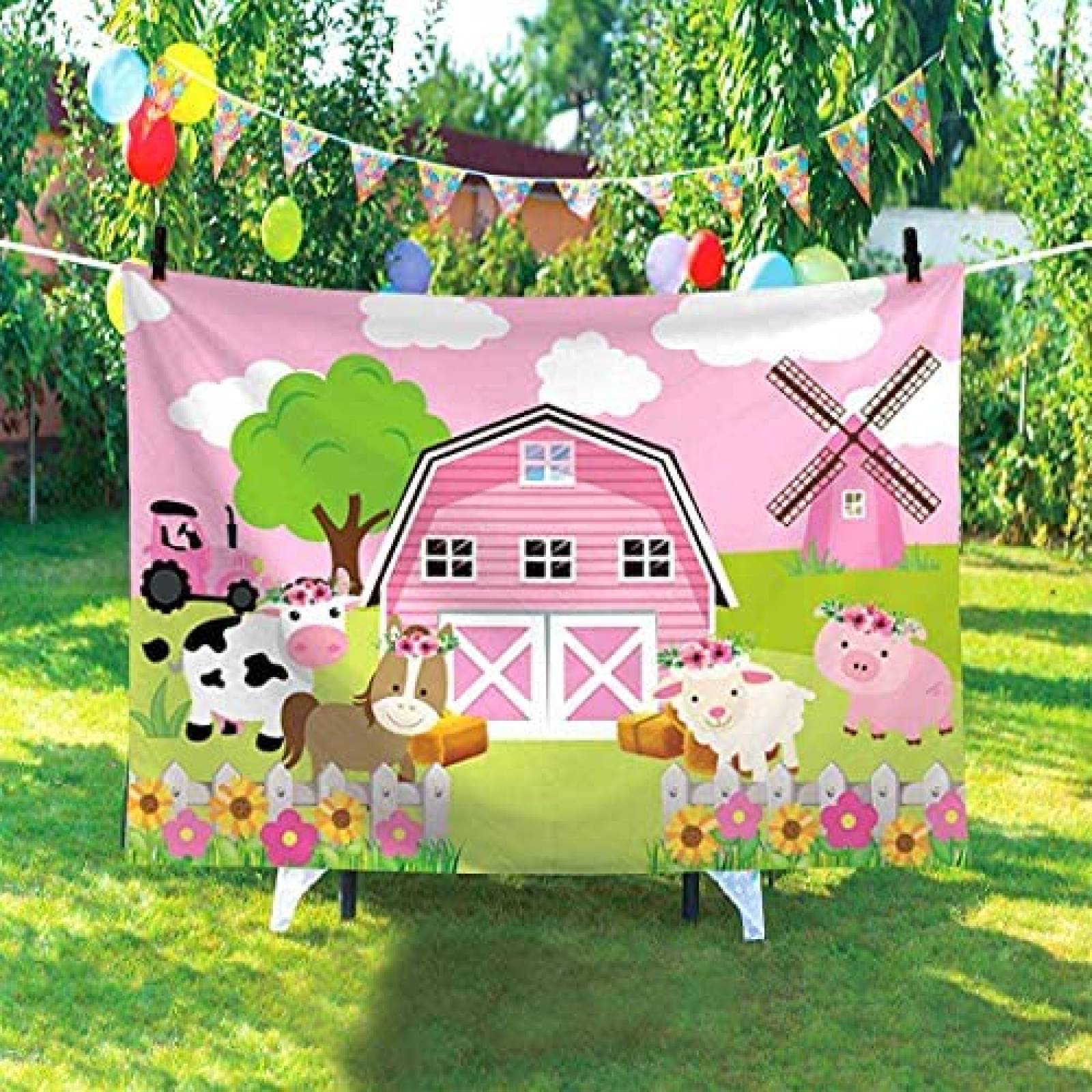 Fondo para fotografia Allenjoy Granja 6x4ft -Colorido