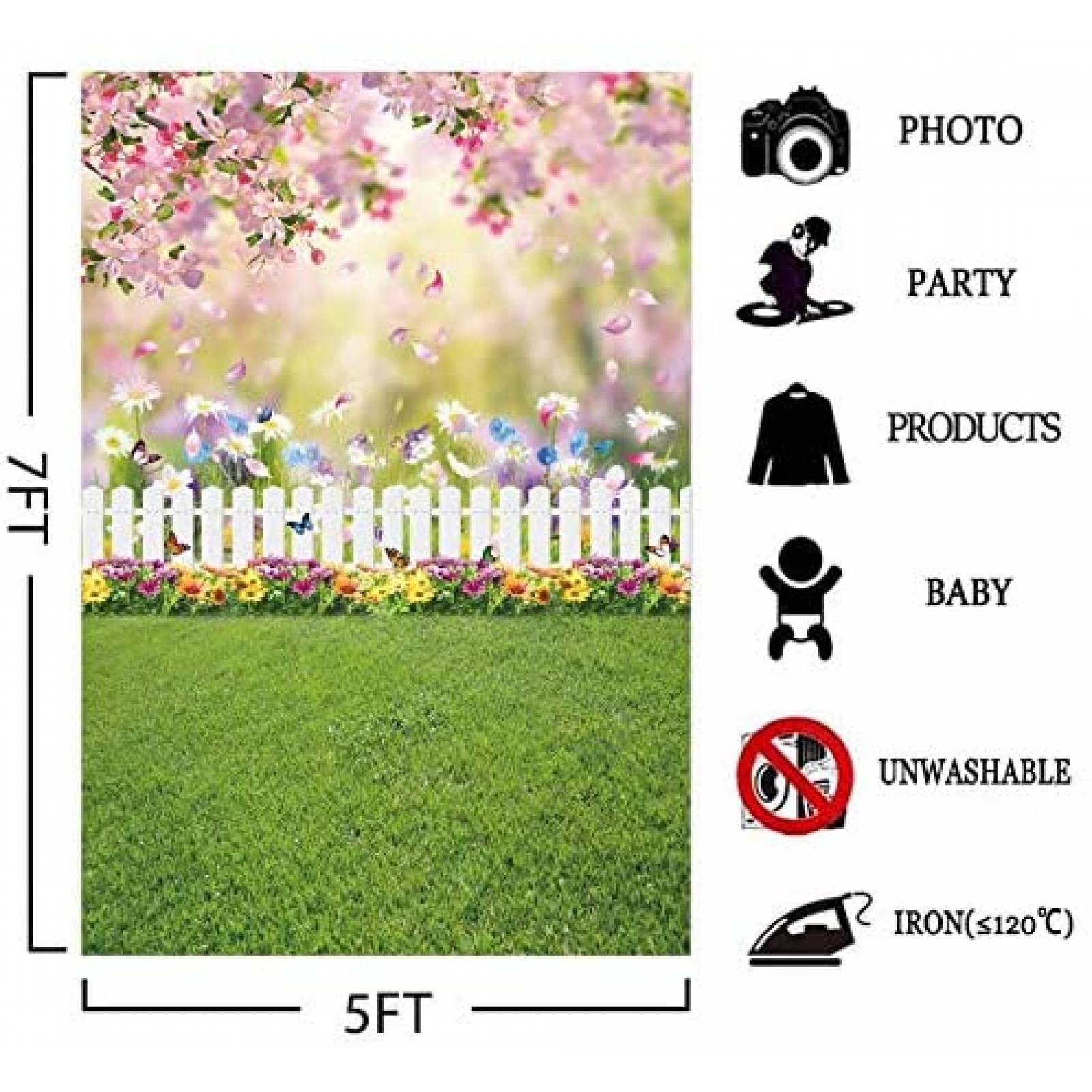 Fondo Fotografia Allenjoy Jardin Pascua Decoracion Mariposas