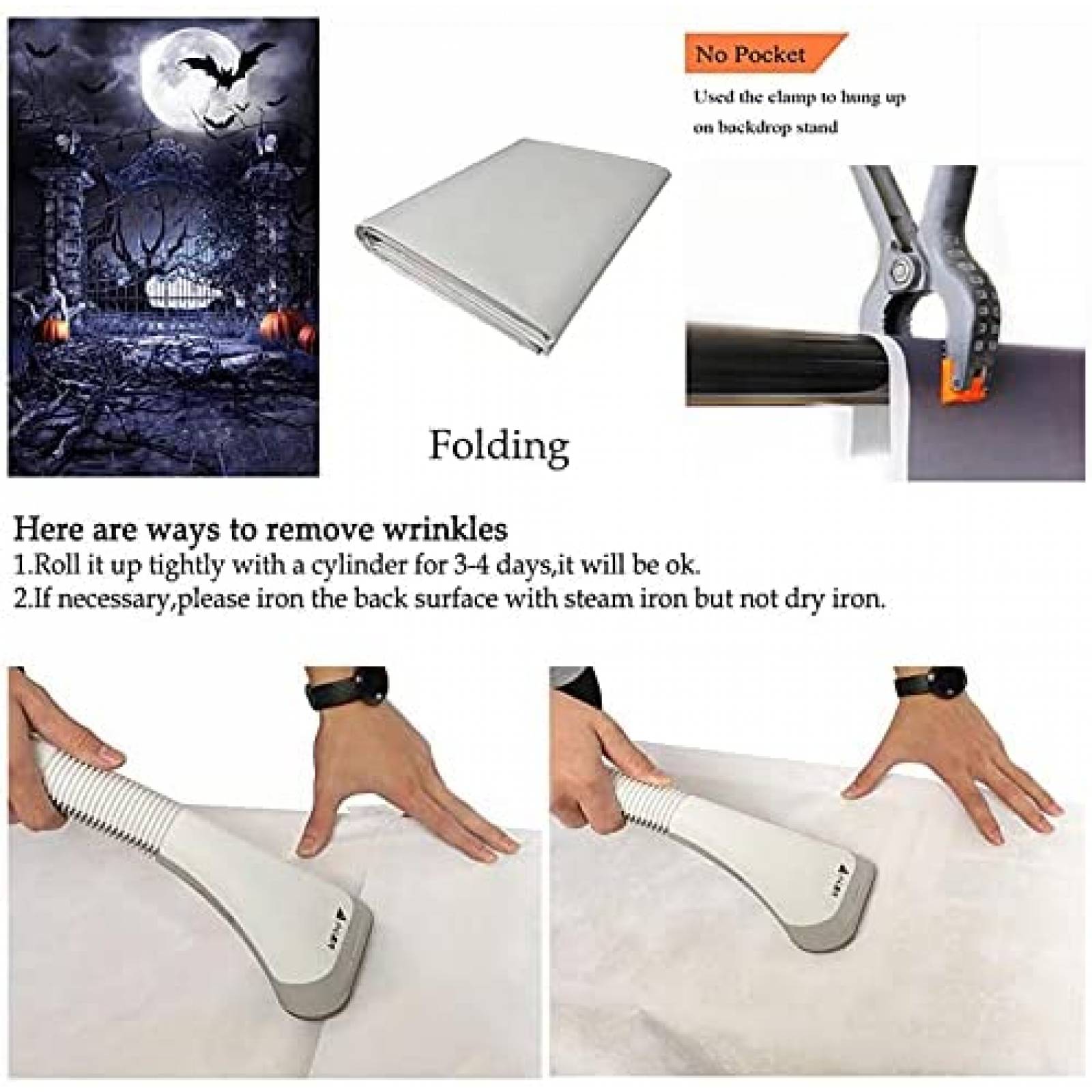 Telon de Fondo Avezano Cementerio Halloween 5x7ft -Negro