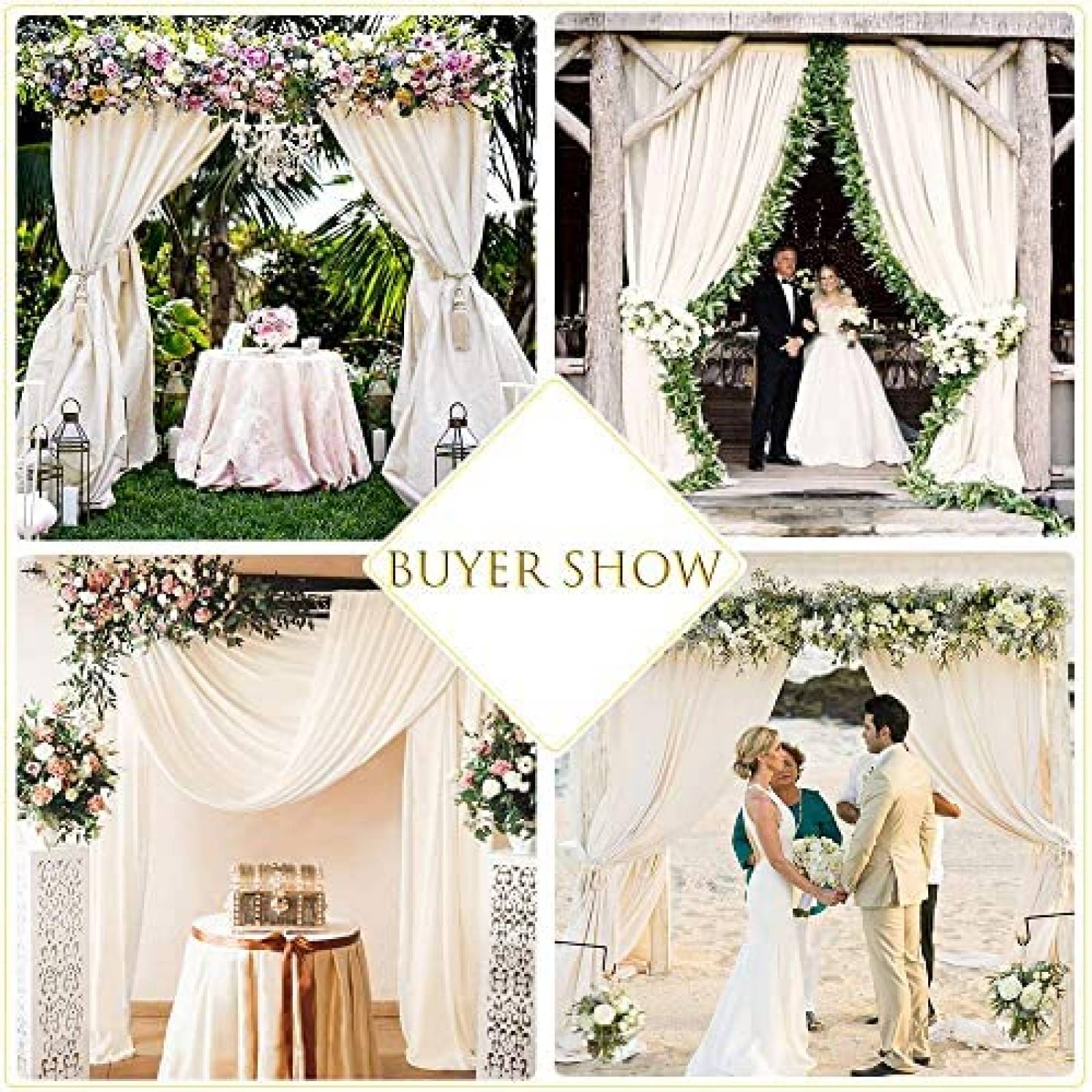 Fondo Fotografia B-COOL 2 Cortinas Ceremonia Bodas -Blanco