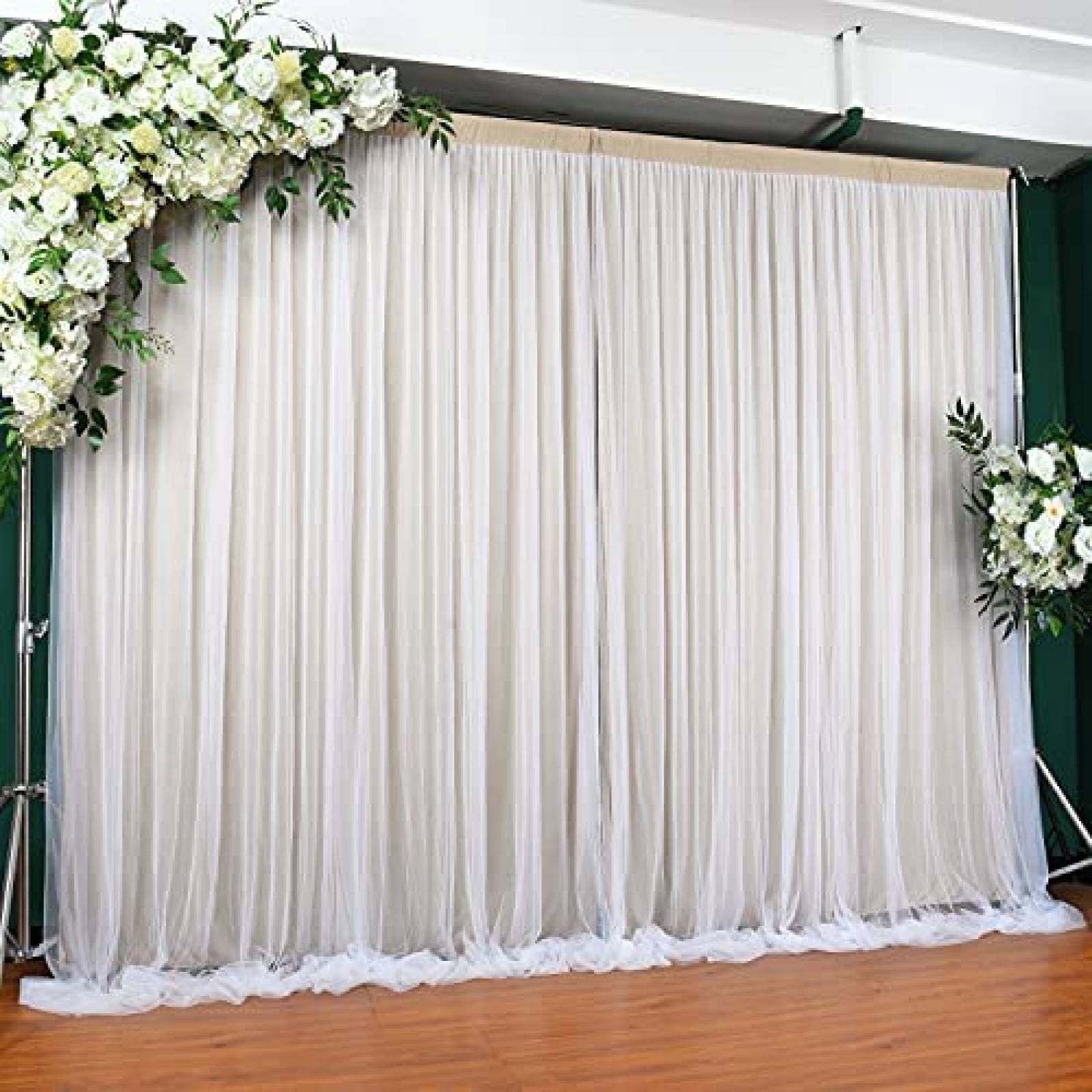 Telon de Fondo Besutolife 10x7ft de Cortinas -Beige