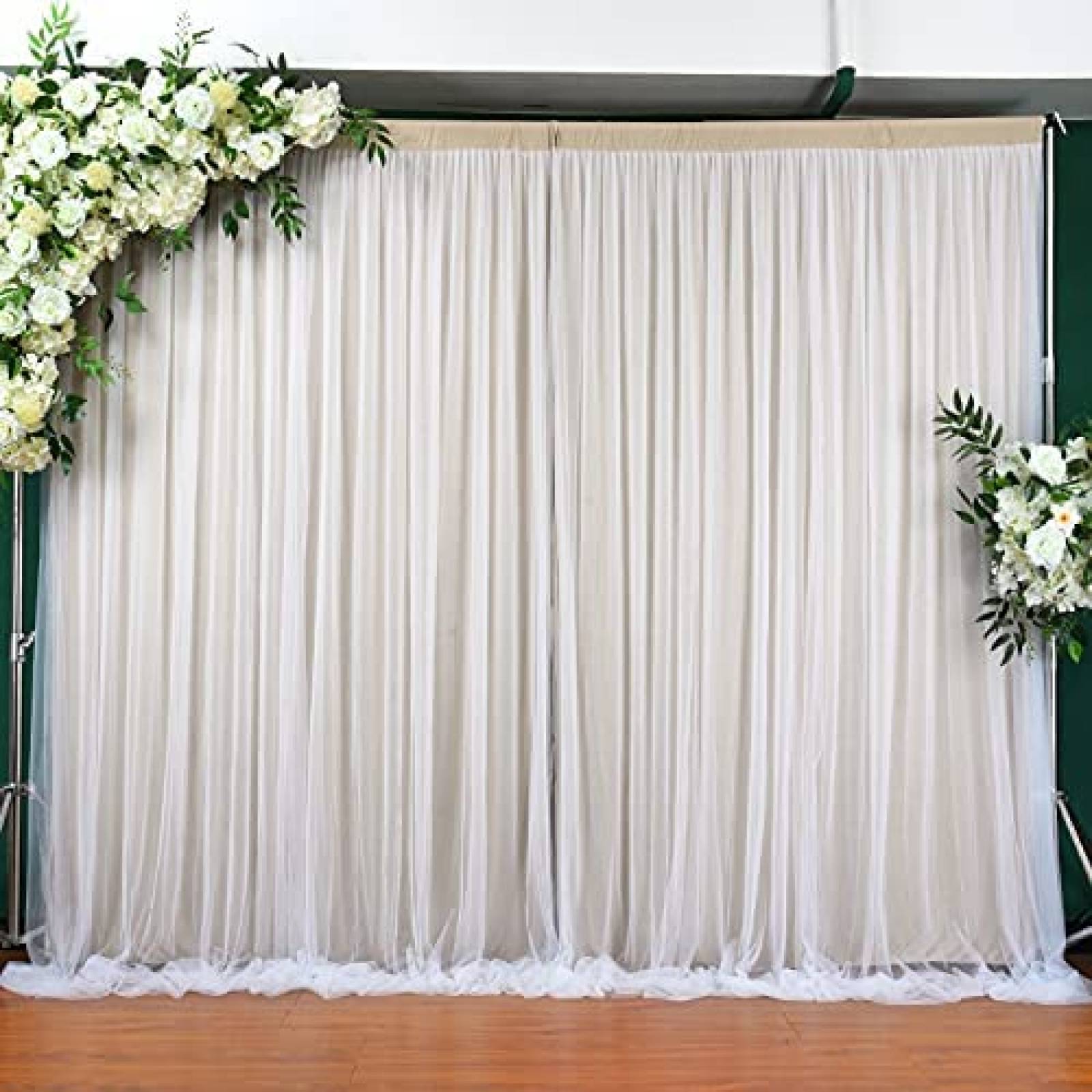 Telon de Fondo Besutolife 10x7ft de Cortinas -Beige